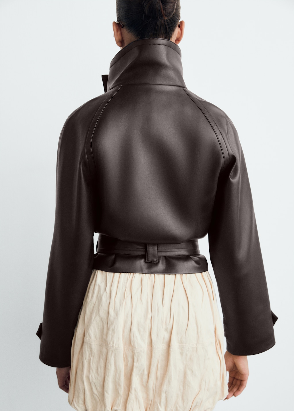 Faux-leather jacket with maxi lapels - image 3