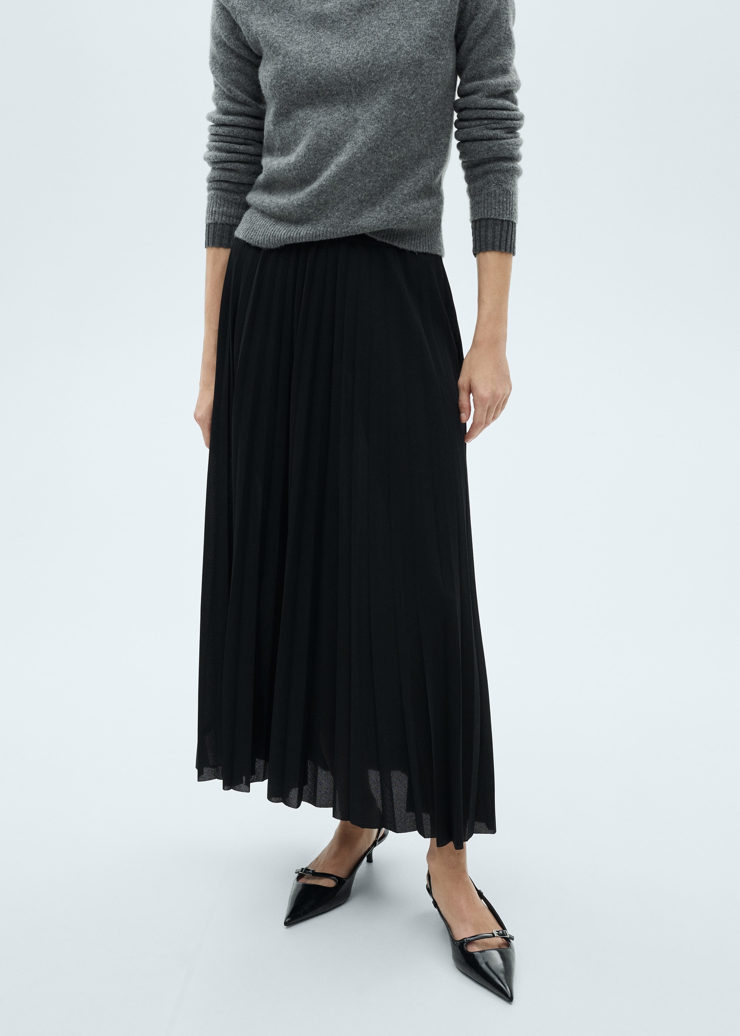 Pleated long skirt - Medium plane