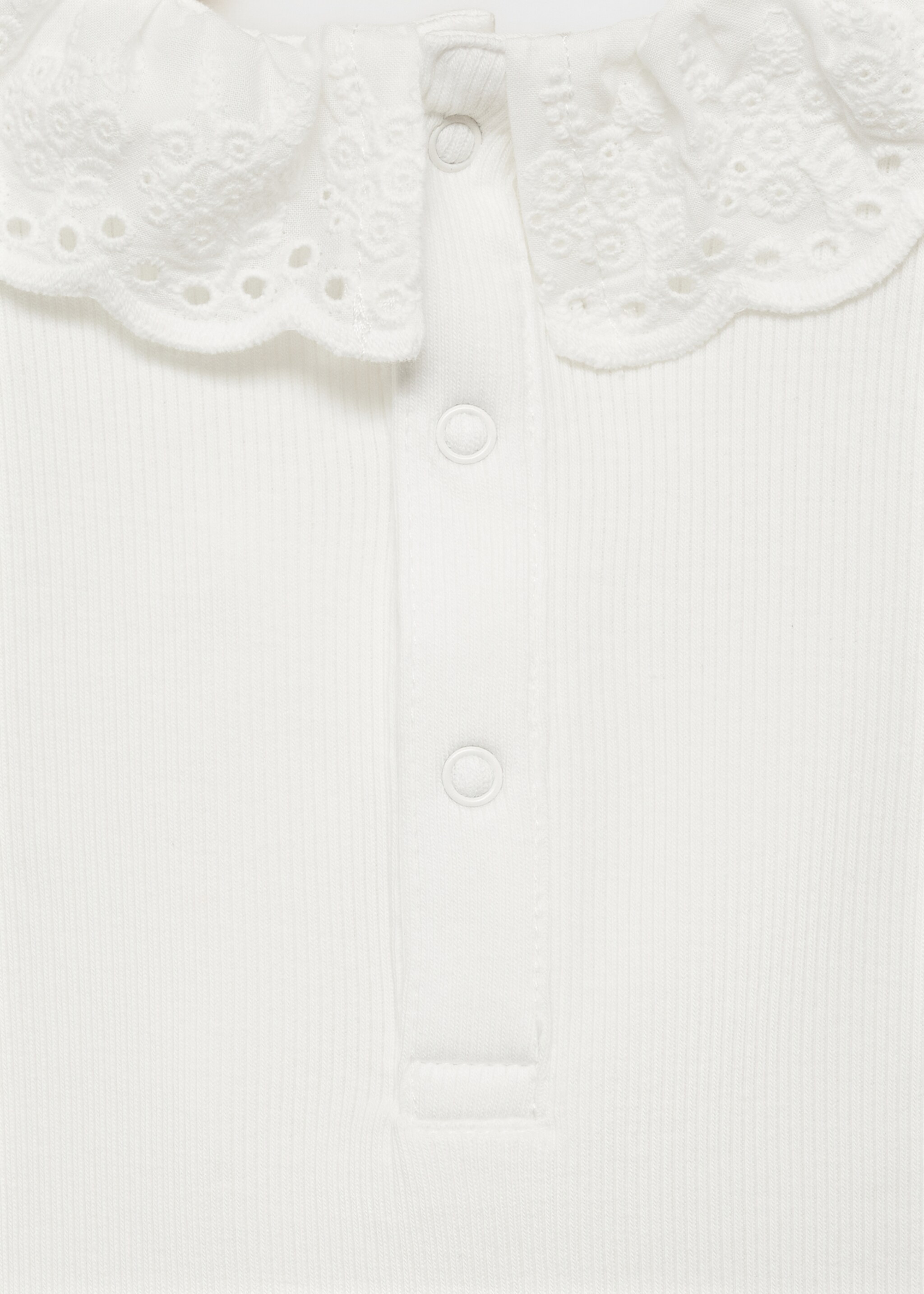 Embroidered babydoll-neck body - Details of the article 0