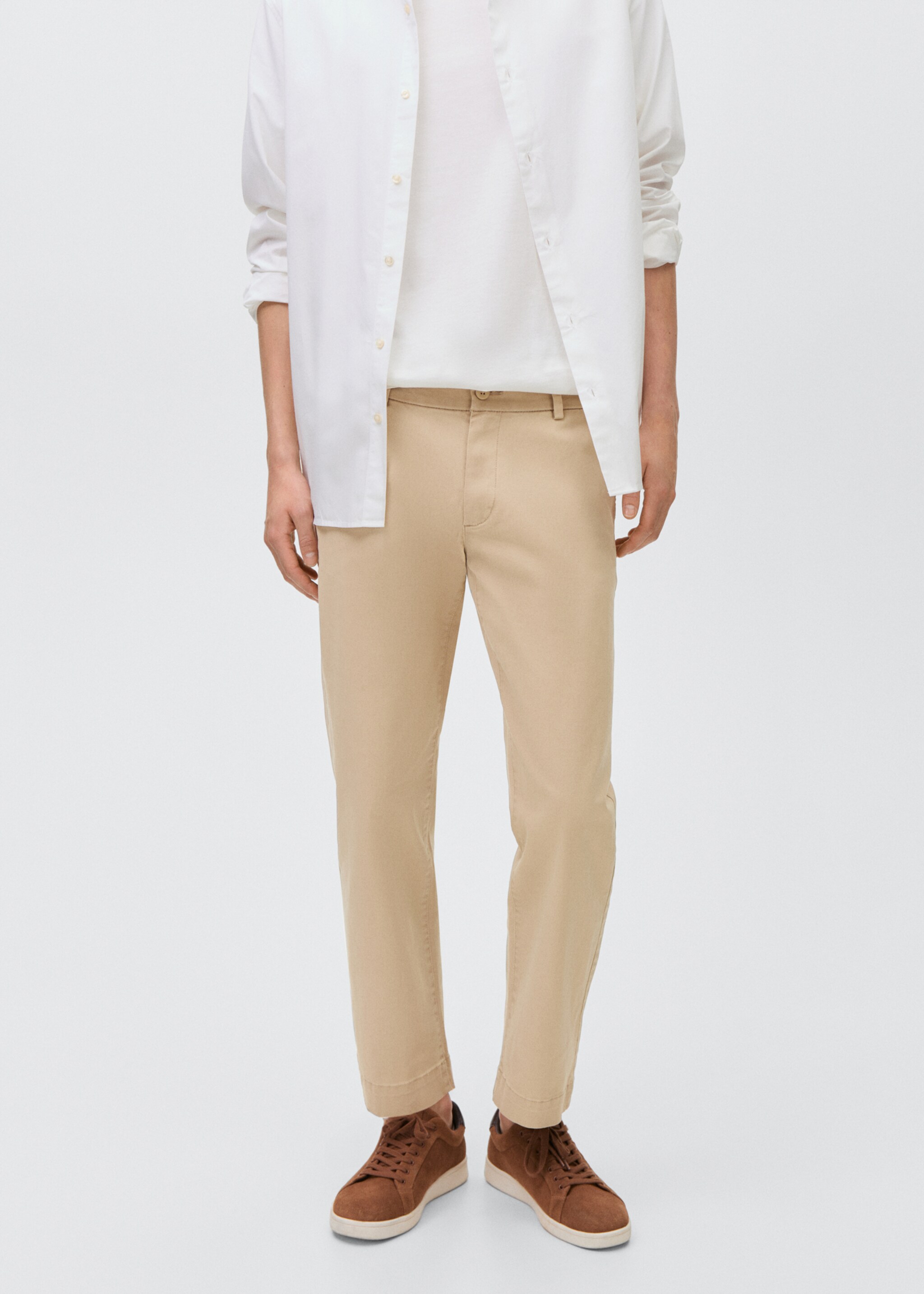 Straight-fit chino trousers - Medium plane