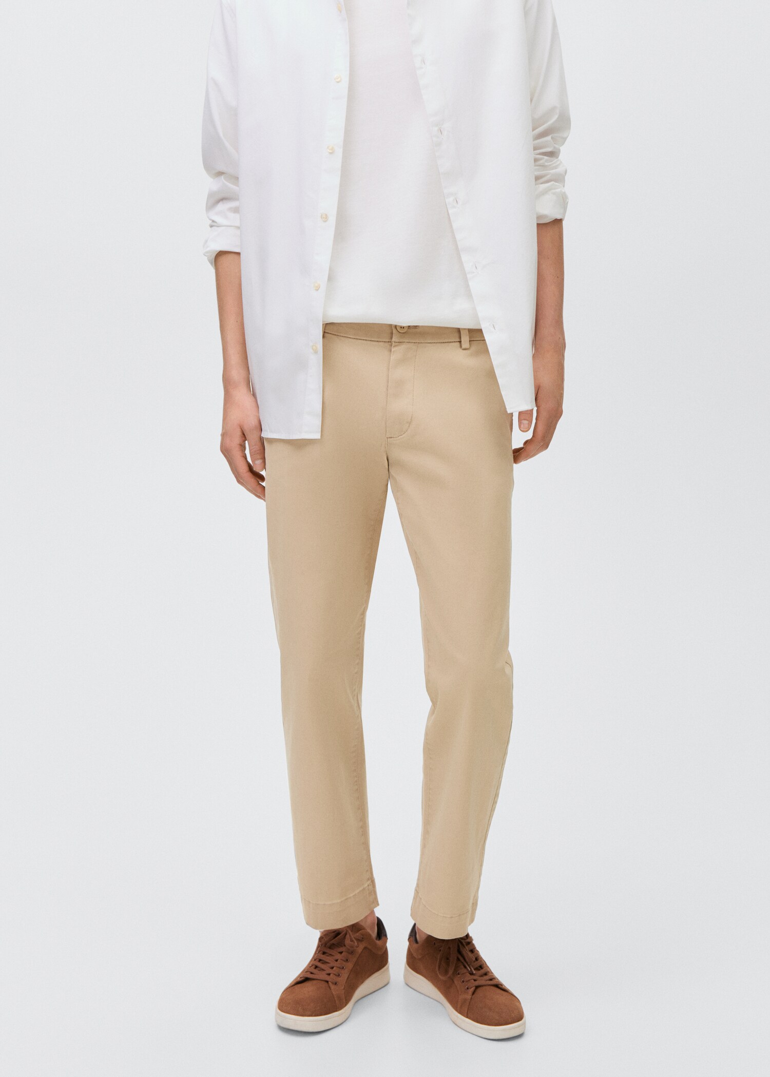 Straight-fit chino trousers - Medium plane