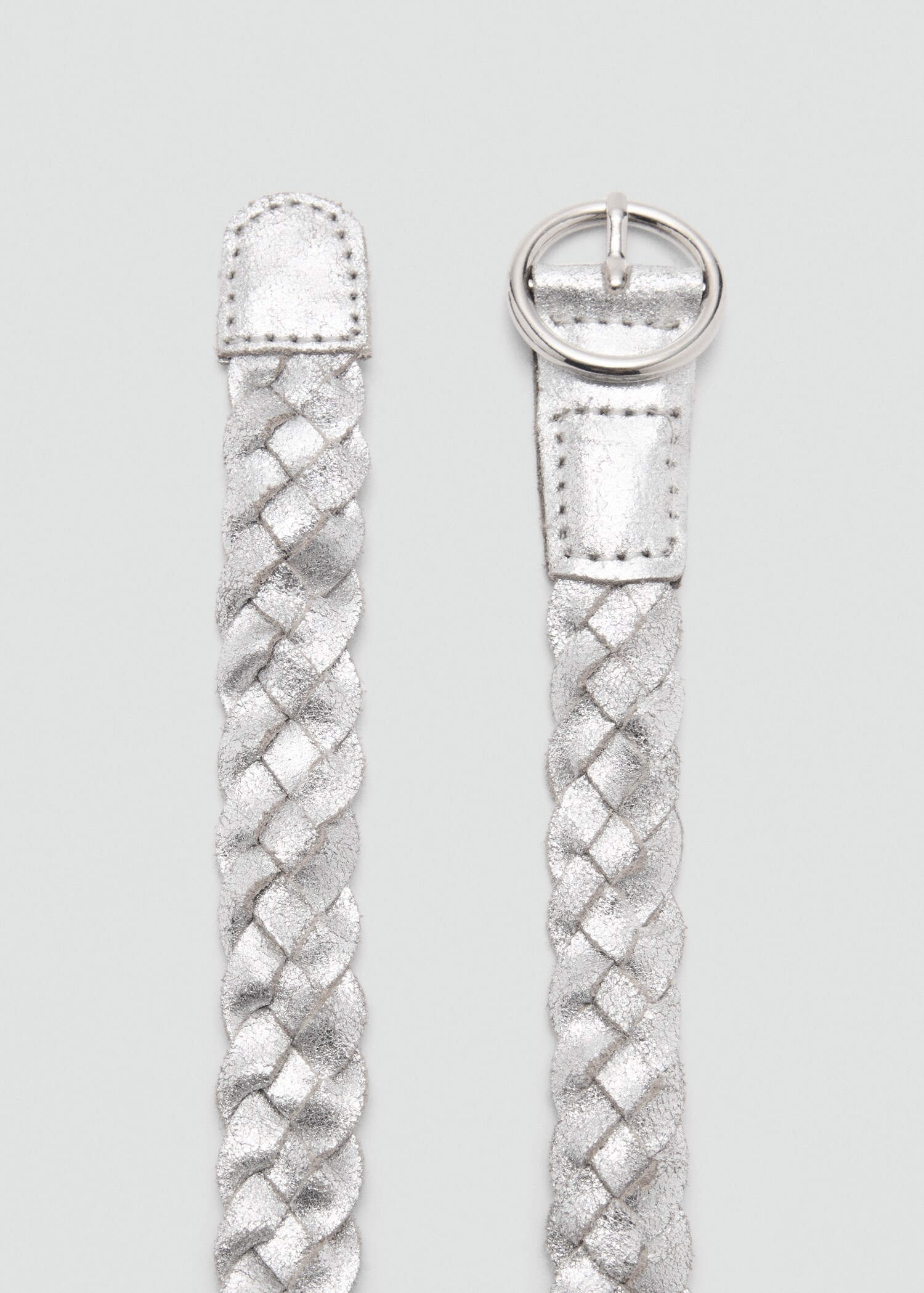 100% braided leather belt - Medium plane