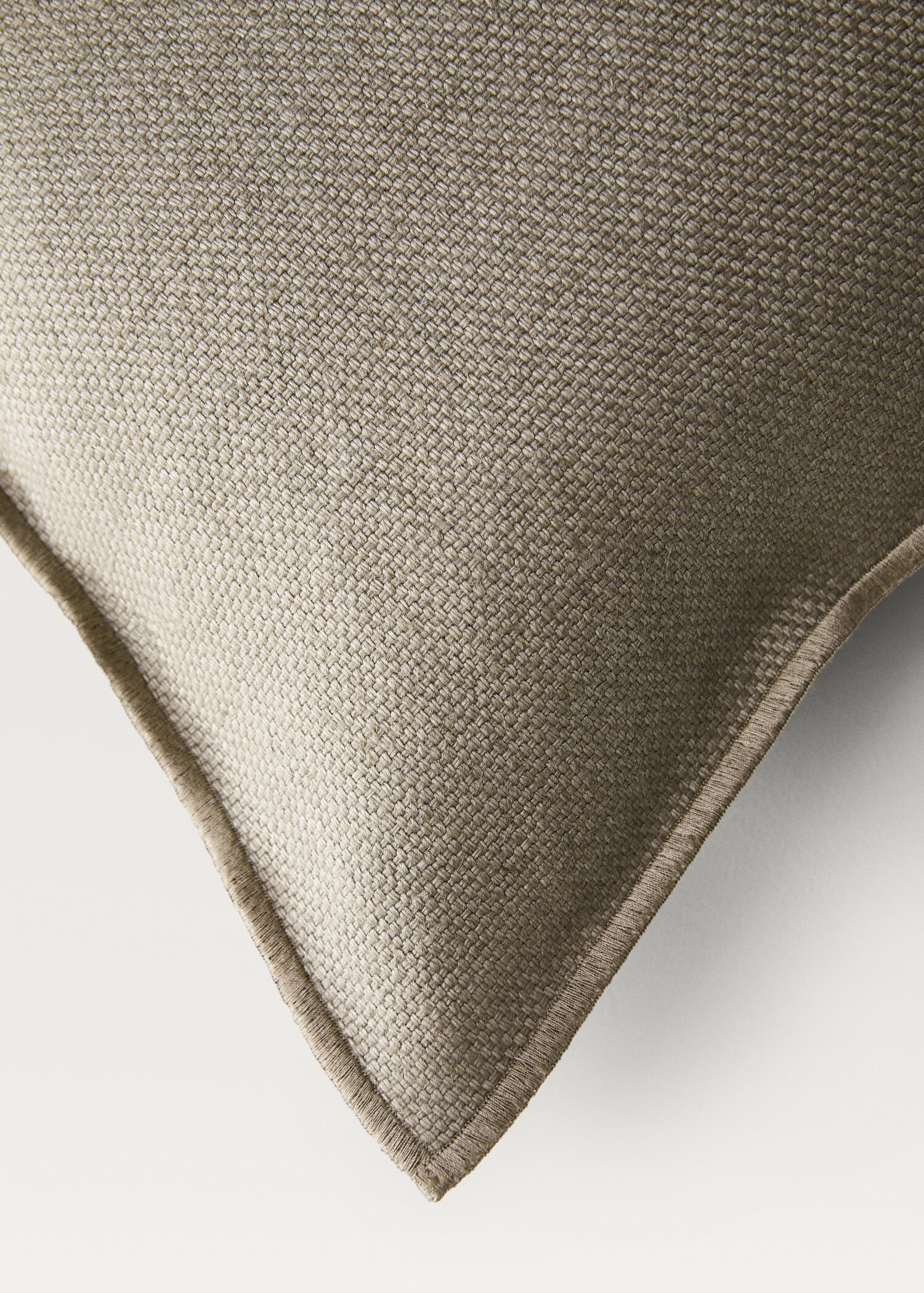 Linen textured cushion cover with overlock detail 40x60cm - Details of the article 1