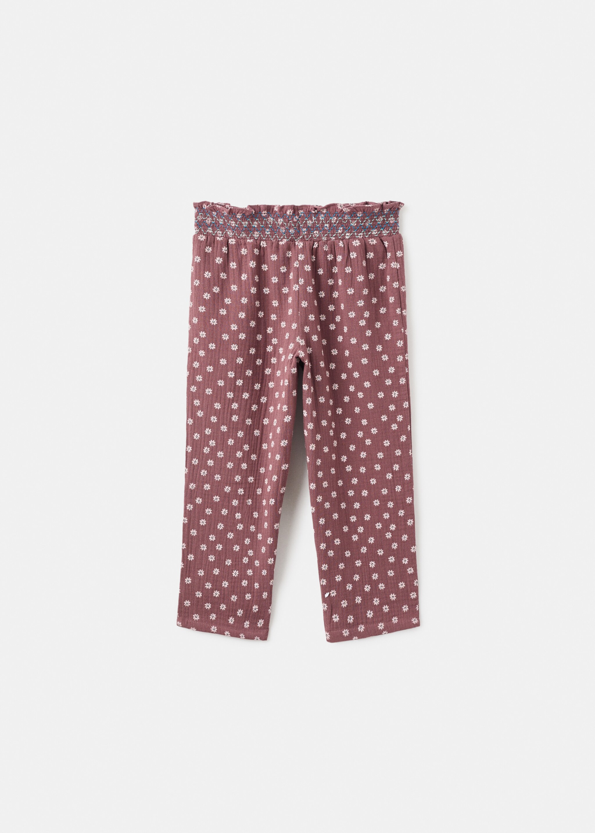 Pantalón algodón estampado - Reverso del artículo, Granate. Ref: 87071523-00.
