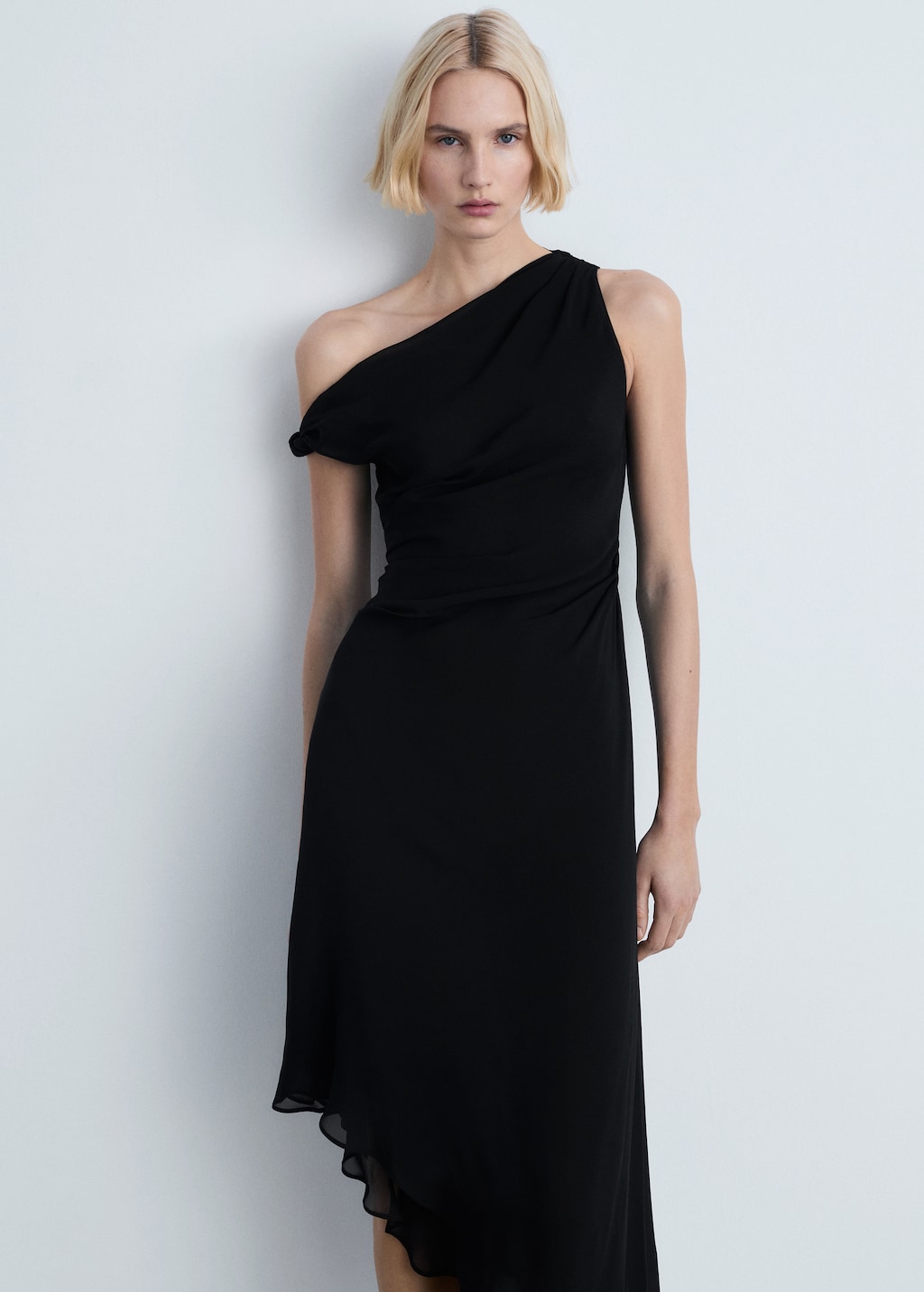Mango Asymmetric draped gown