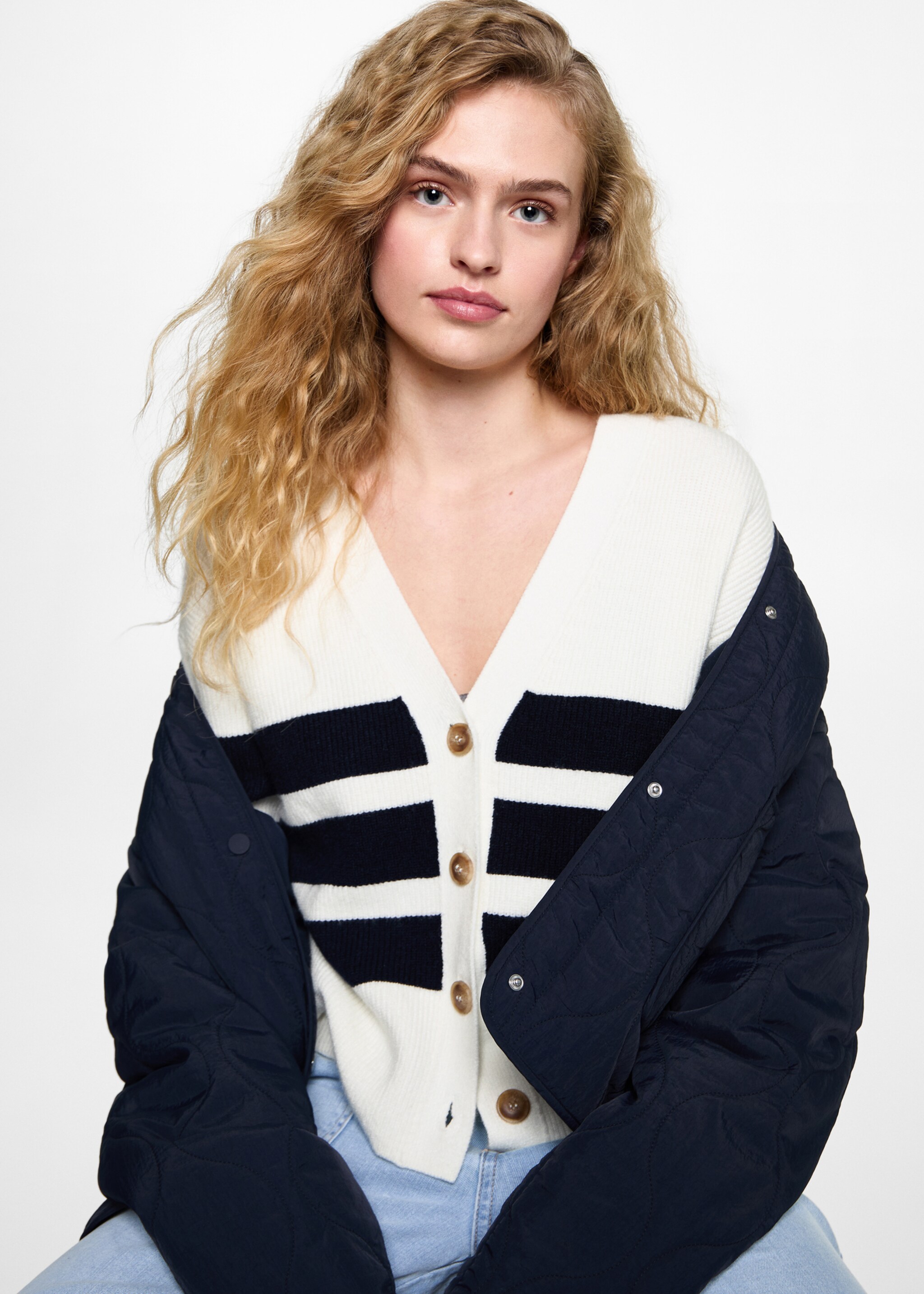Stripped knit cardigan - Details of the article 2