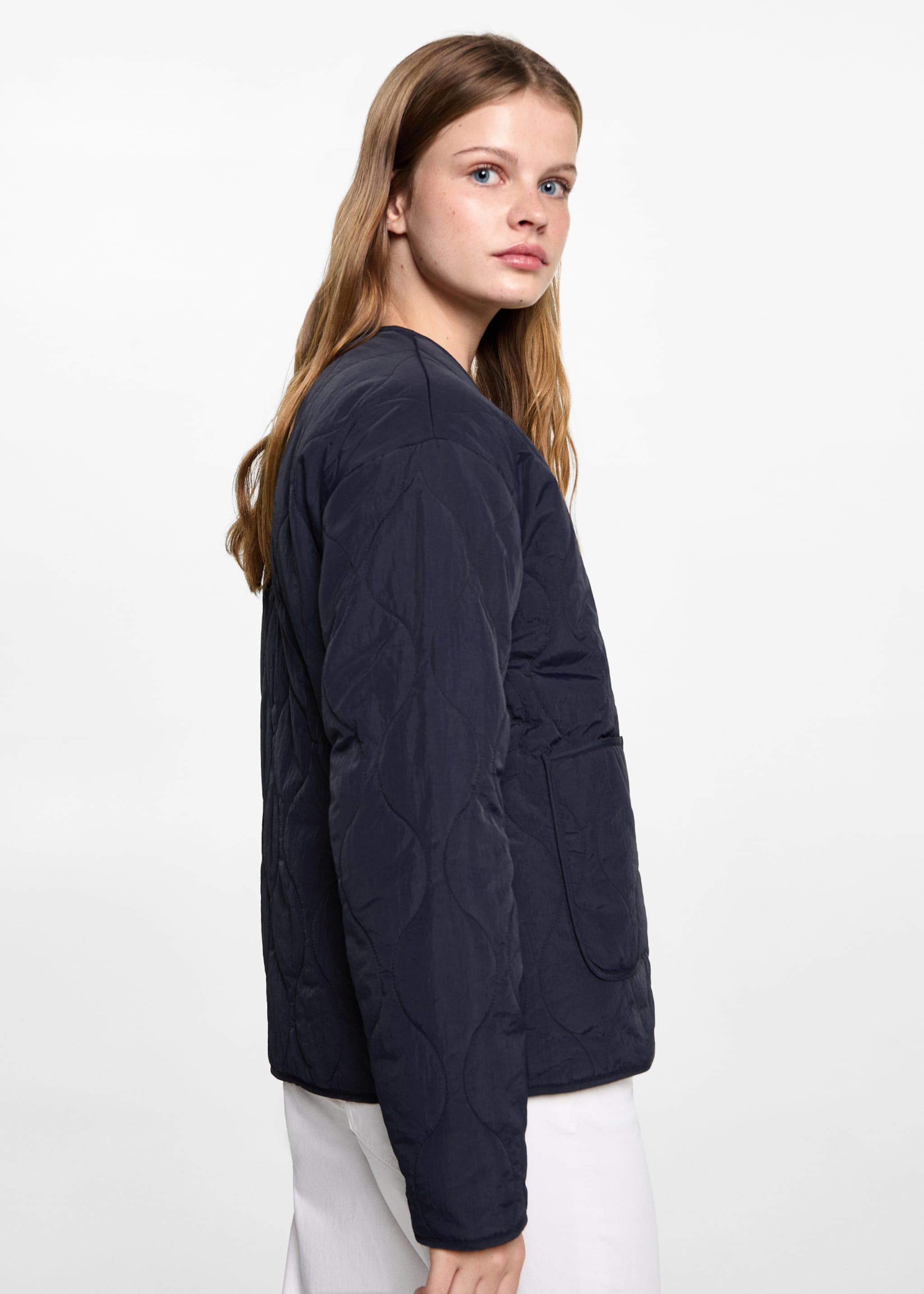 Blouson matelassé poches - Plan moyen