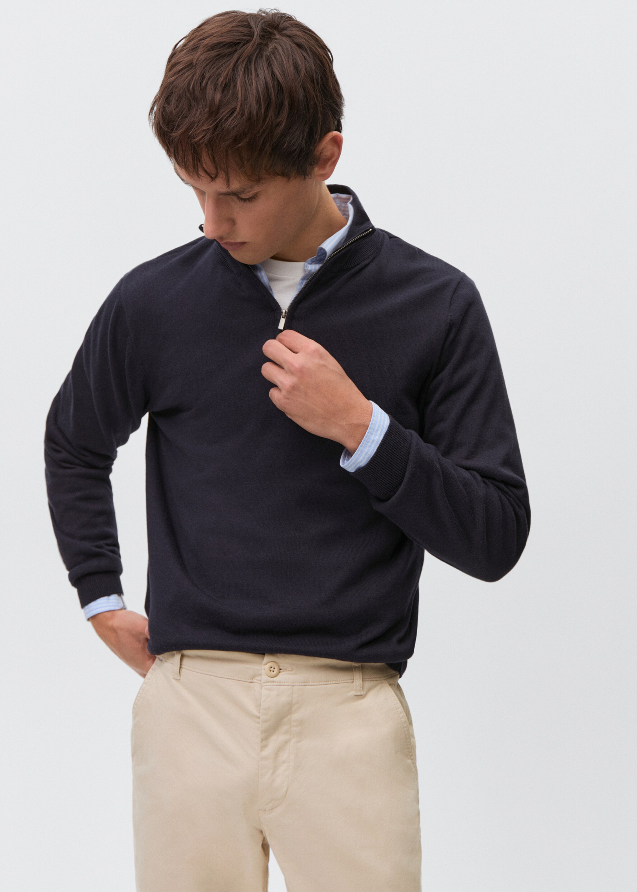 Cotton chinos - Medium plane