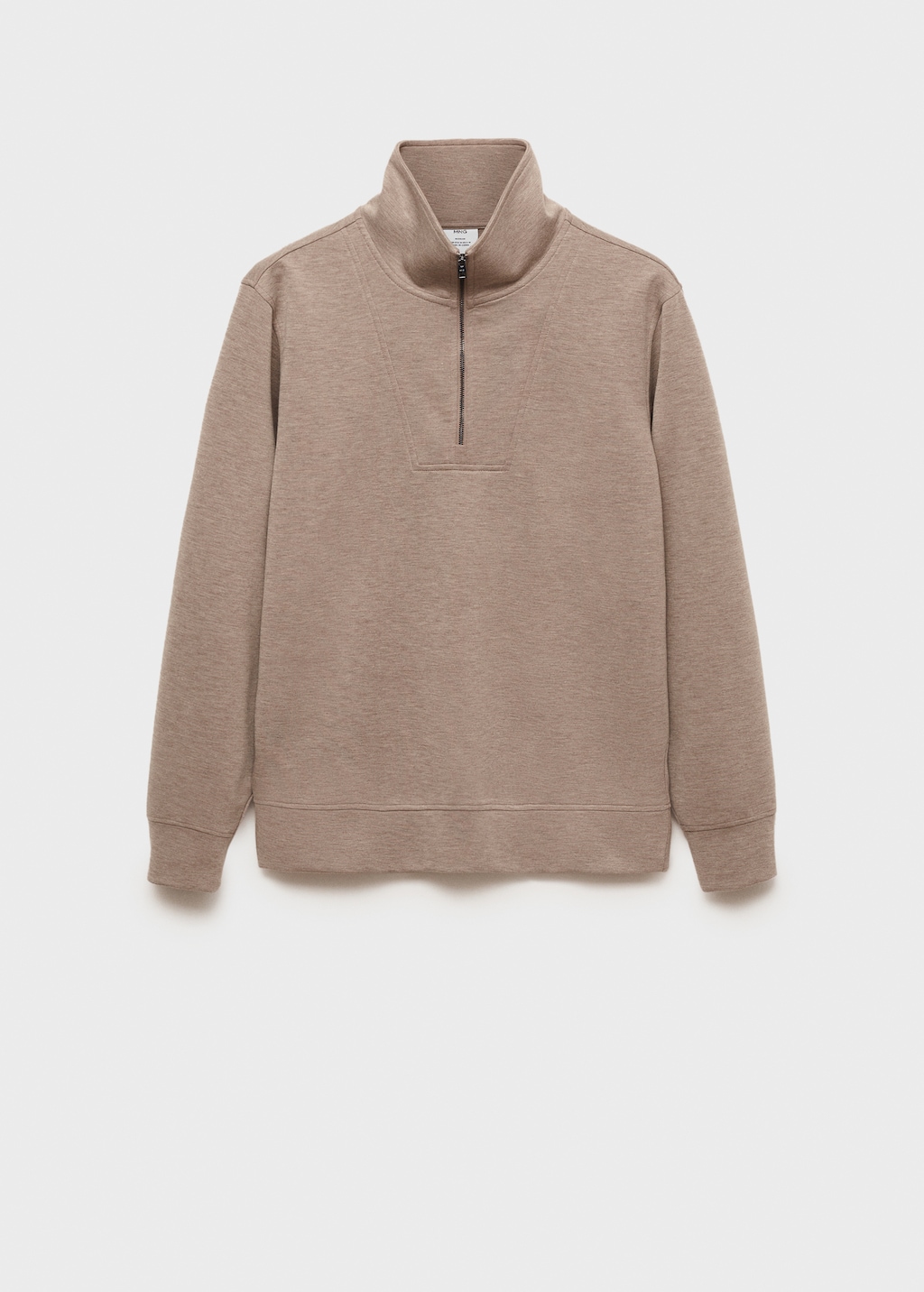 Regular-fit zipper-neck sweatshirt - Men | MANGO USA