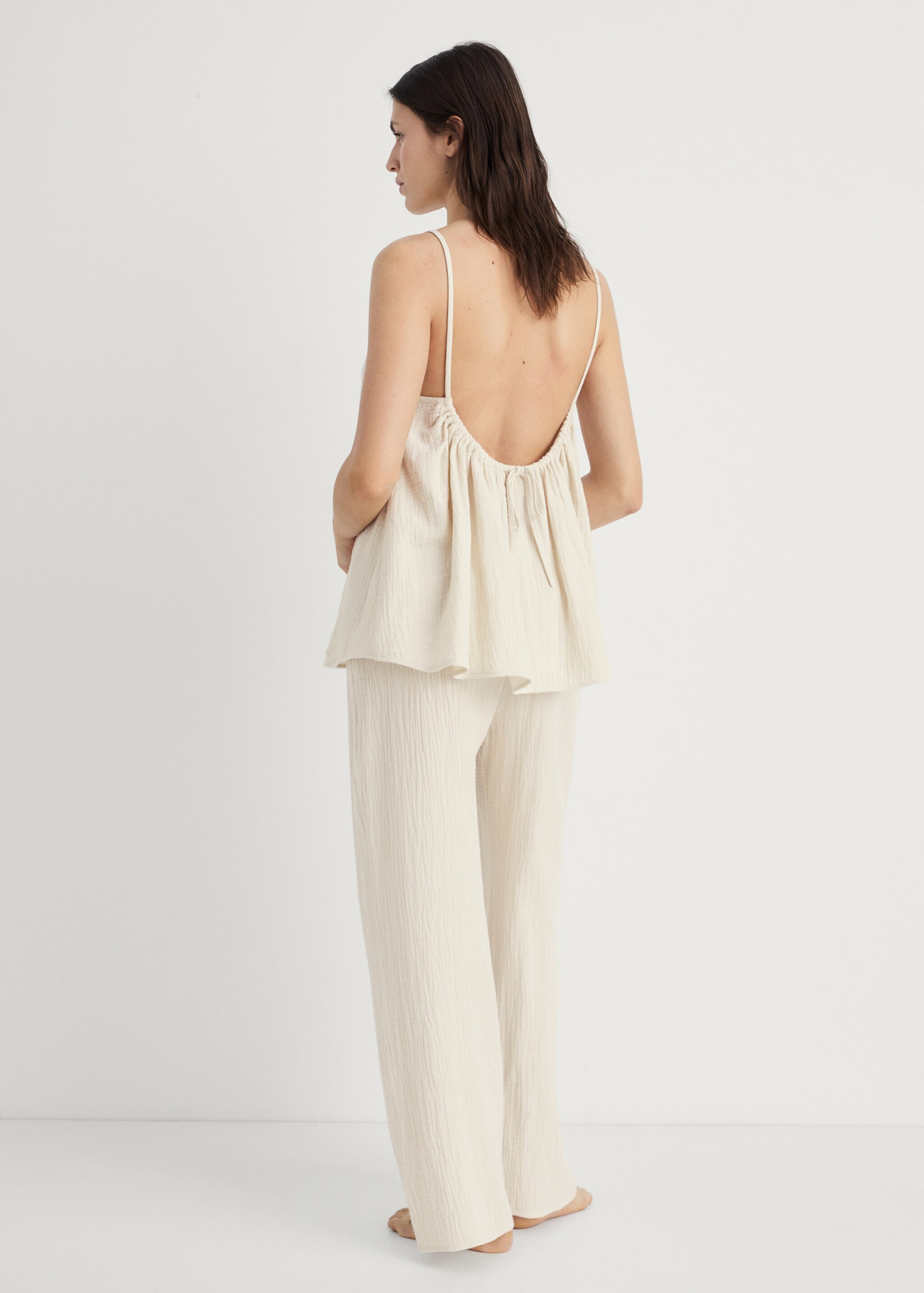Plain cotton pyjama trousers - Reverse of the article
