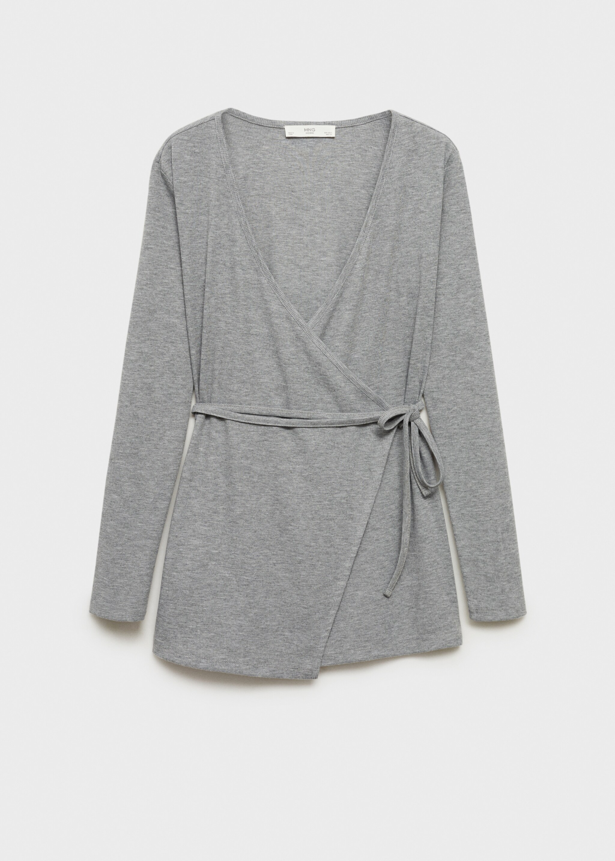 Rib-knit cardigan with tie - Article without model