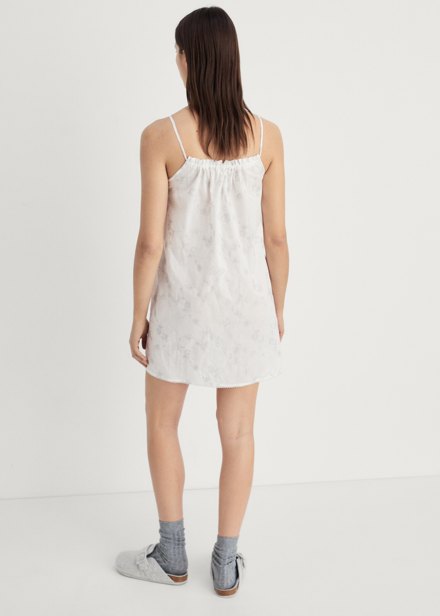 Floral embroidered nightgown - Зворотна сторона товару