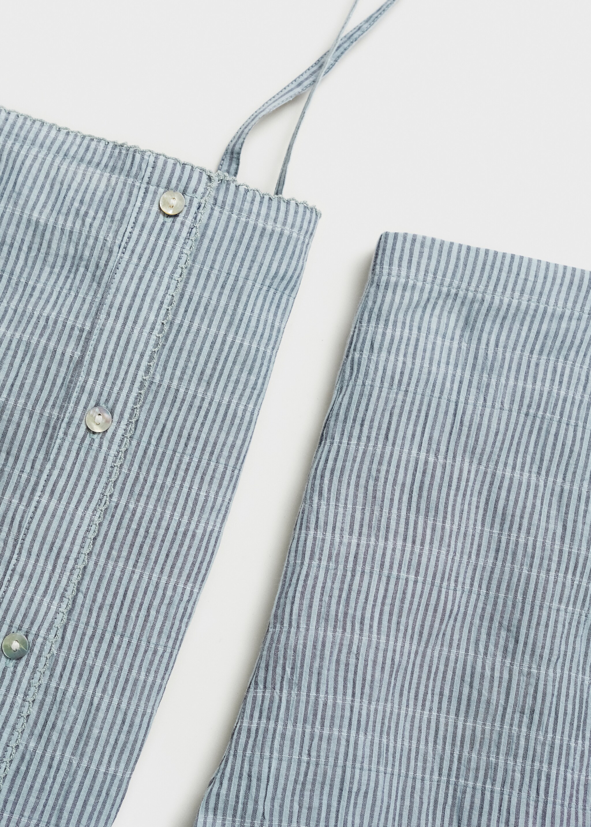 Two-piece cotton woven stripe seersucker pyjamas - Details of the article 8