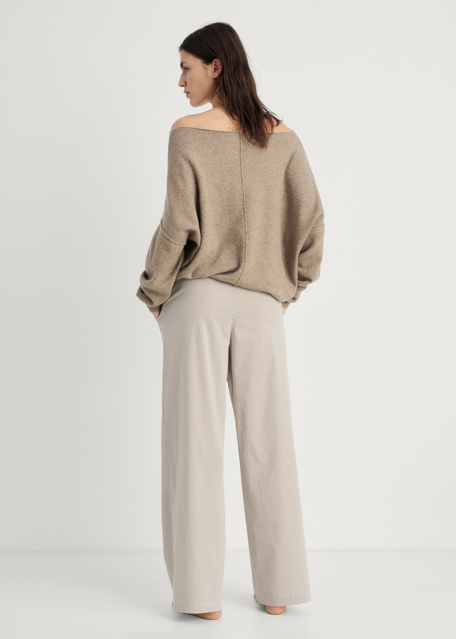 Pyjama-Hose mit Streifen und elastischem Detail - Rückseite des Artikels