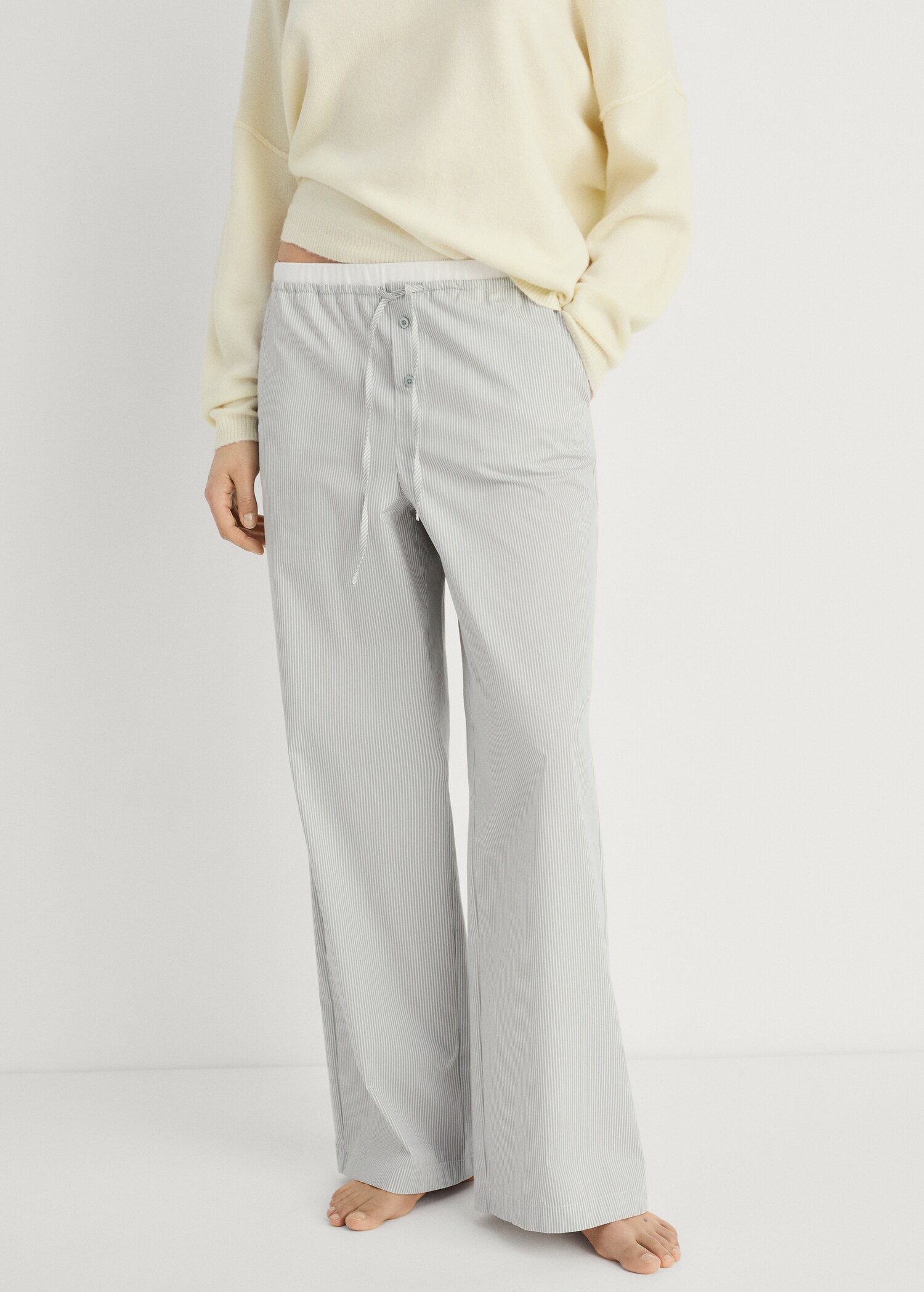 Pantaloni pigiama righe dettaglio elastico - Piano medio
