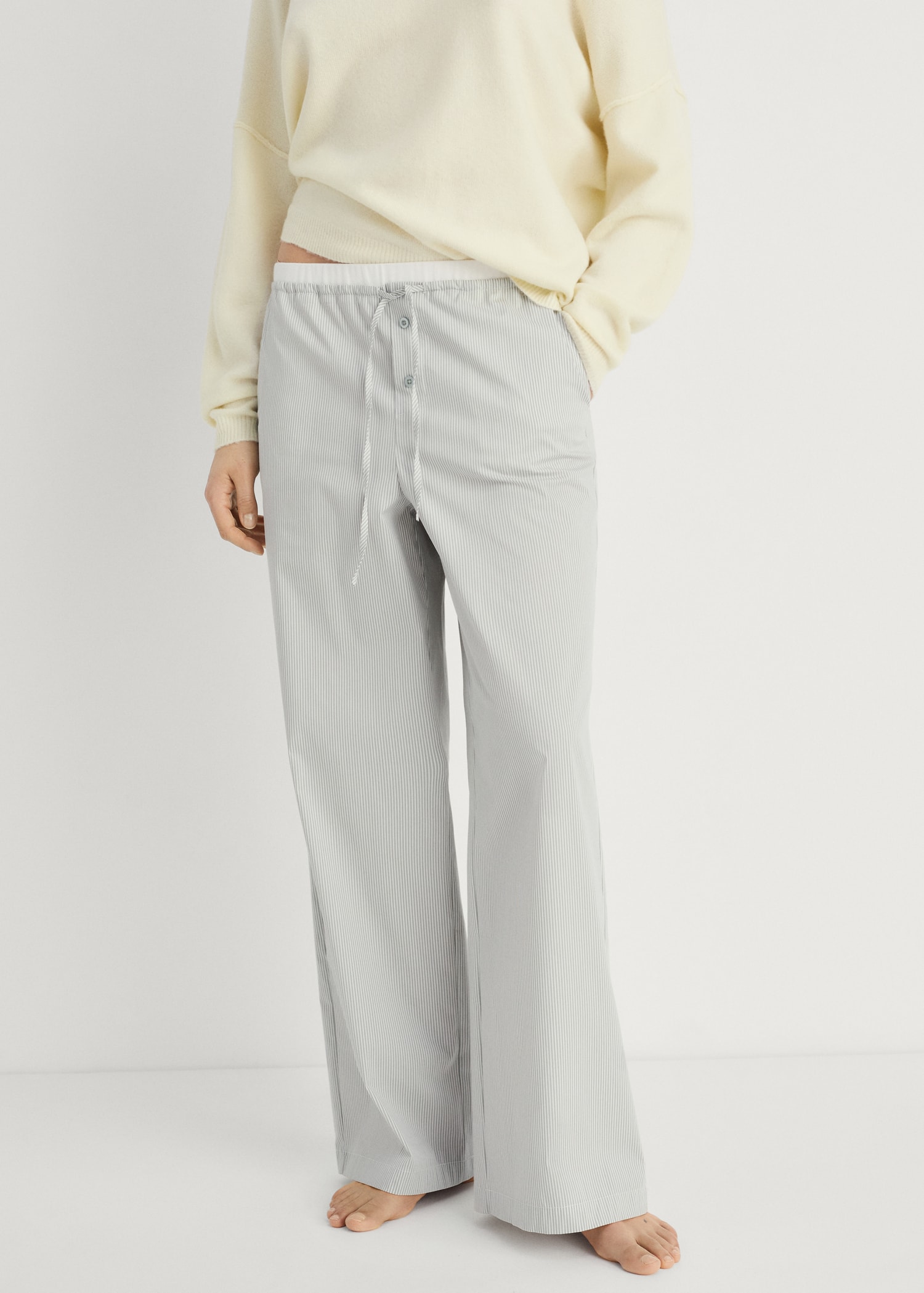 Striped pyjama trousers with elastic detail Women MANGO Vietnam