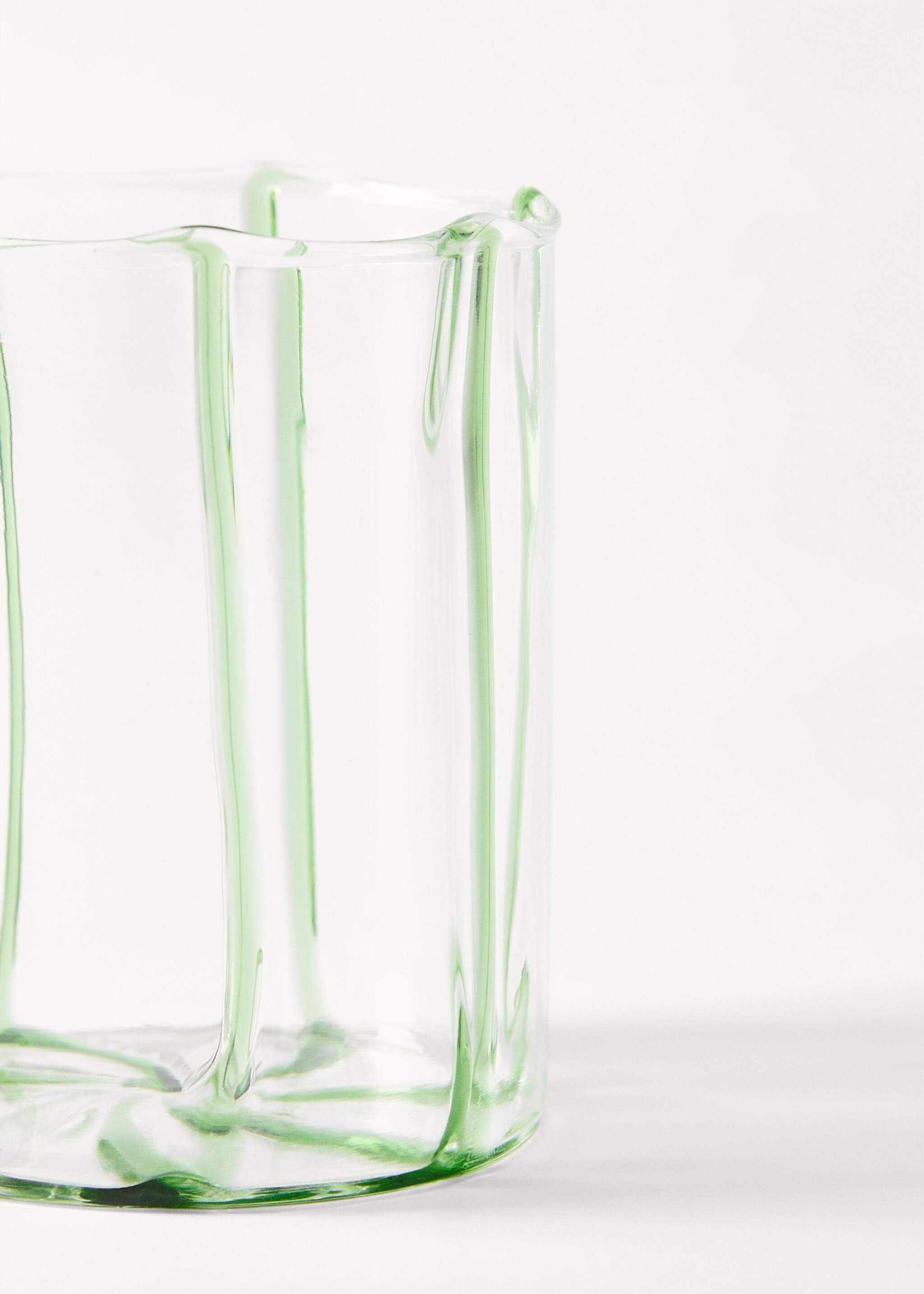 Borosilikat-Trinkglas mit farbigen Linien - Detail des Artikels 1
