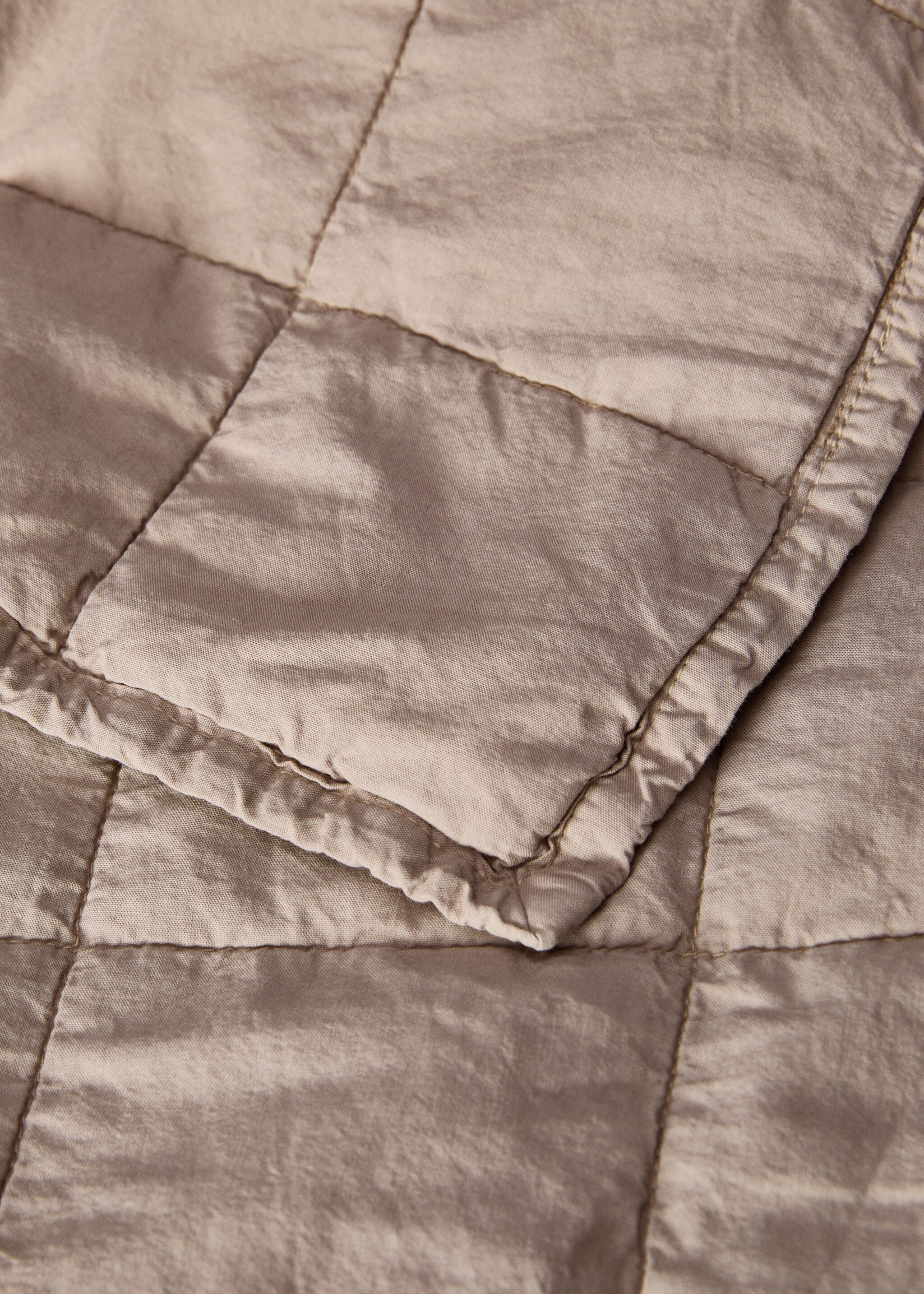 Steppdecke aus garngefärbtem Baumwoll-Perkal, kariert, für 90/105 cm Bett - Detail des Artikels 1