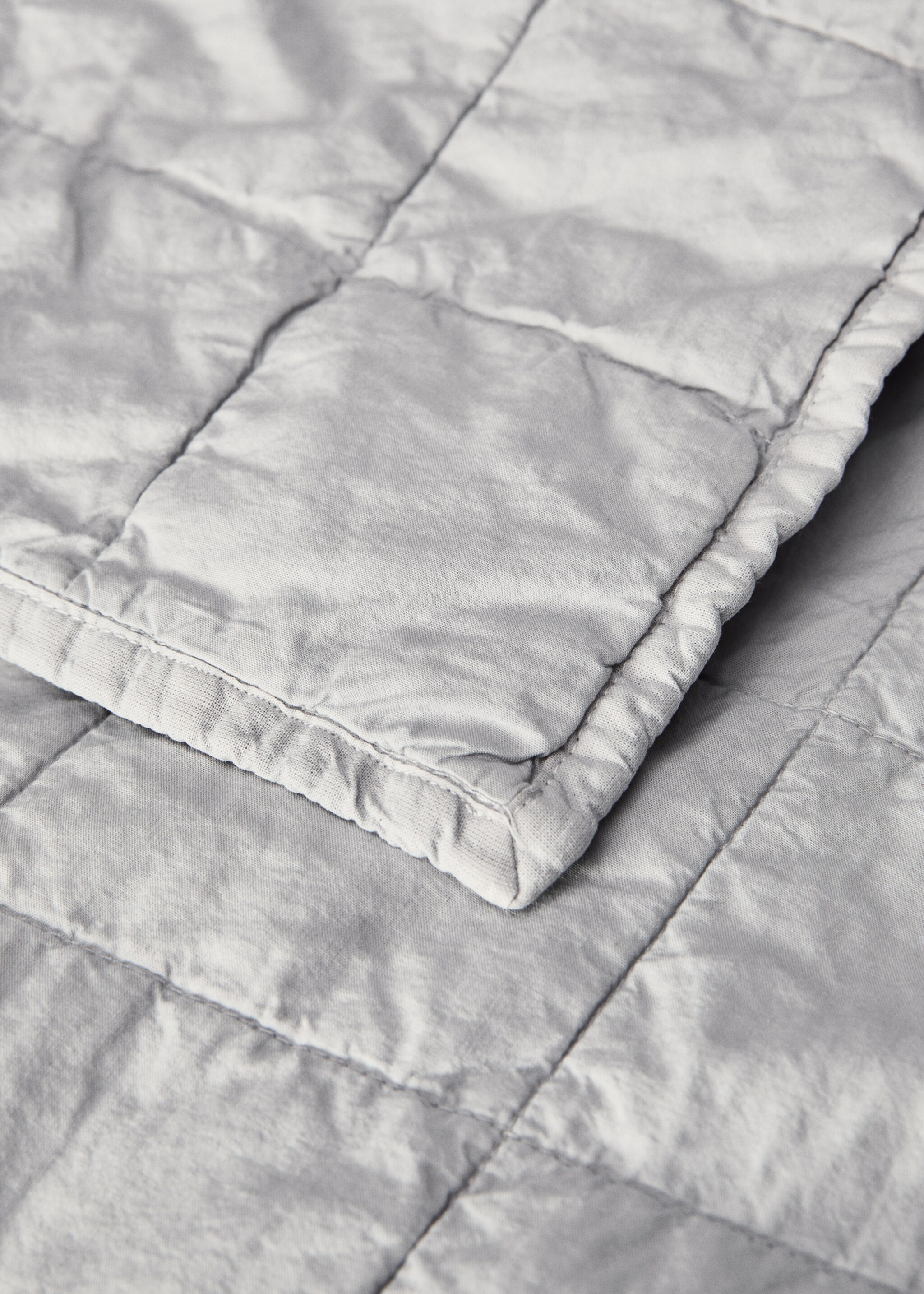 Garment-dyed rutigt täcke i bomullspercale för 90/105 cm säng - Detaljer om artikeln 1