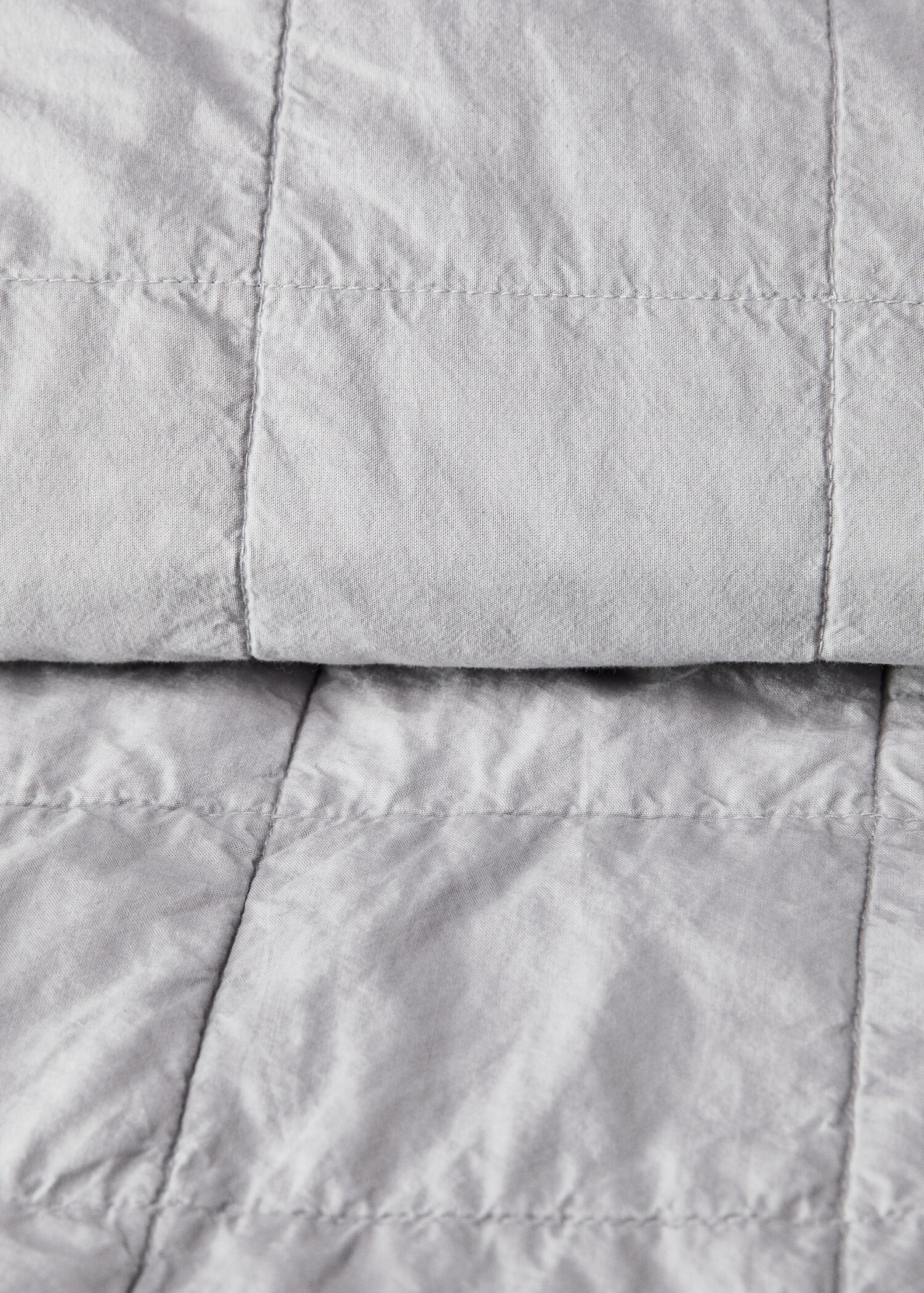 Garment-dyed rutigt täcke i bomullspercale för 90/105 cm säng - Detaljer om artikeln 2