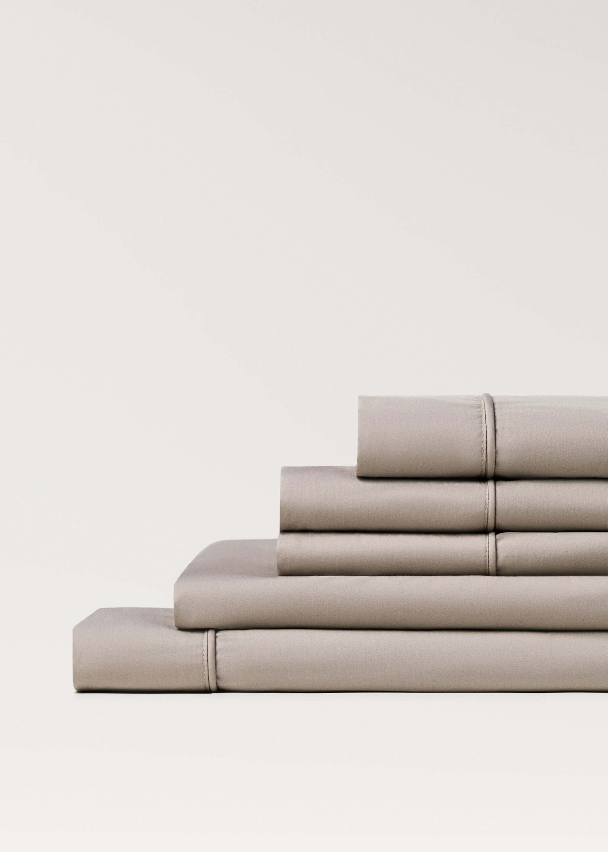 500-thread cotton percale fitted sheet for 160 cm bed - Details of the article 1