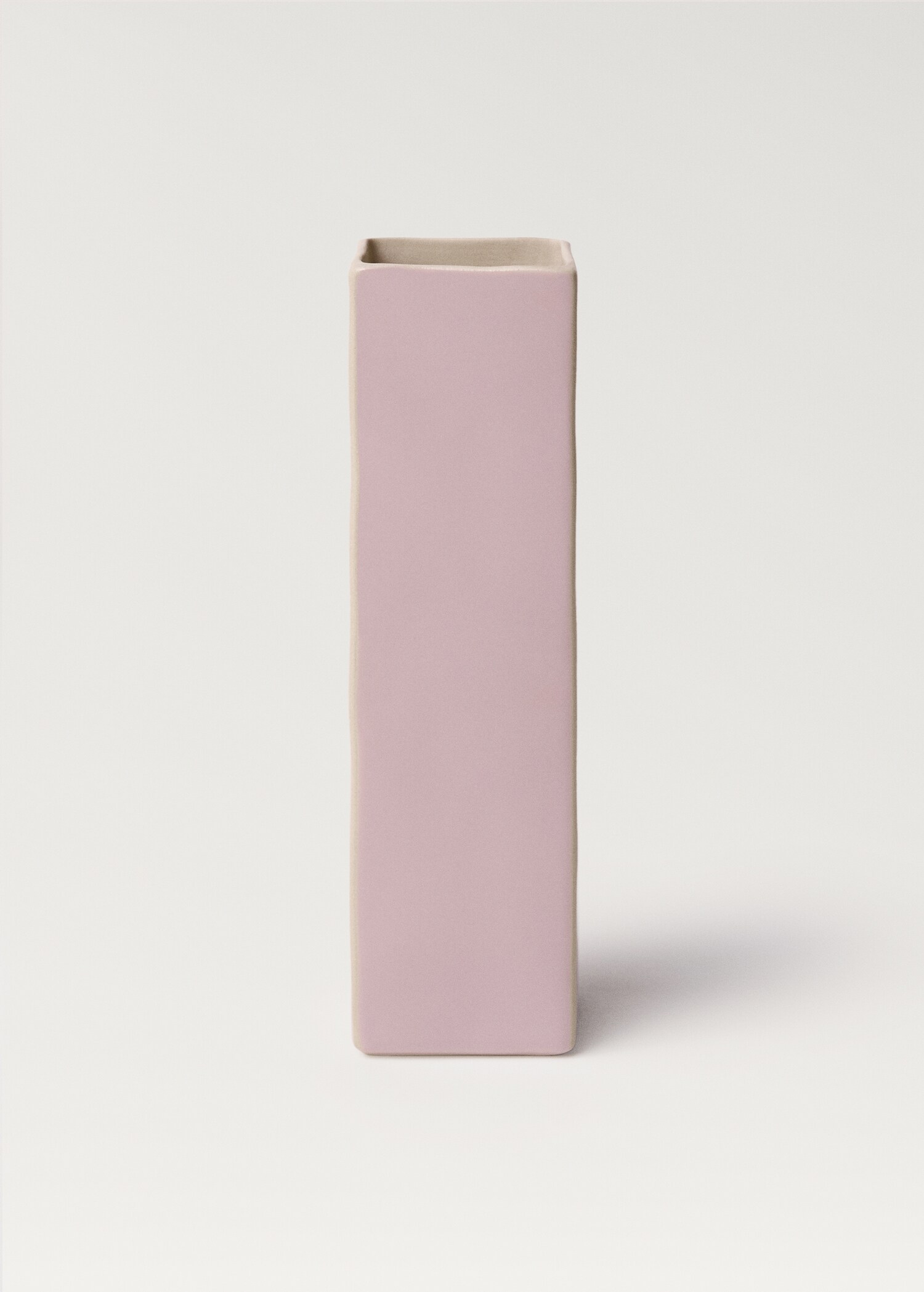 Rectangular stoneware vase with design - Article without model