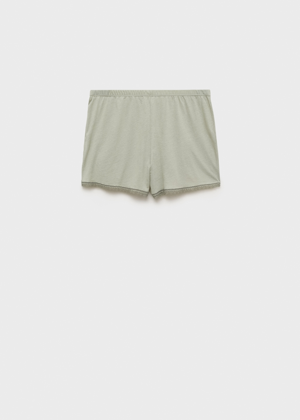 Cotton pajama shorts with lace contrast - Women | MANGO USA