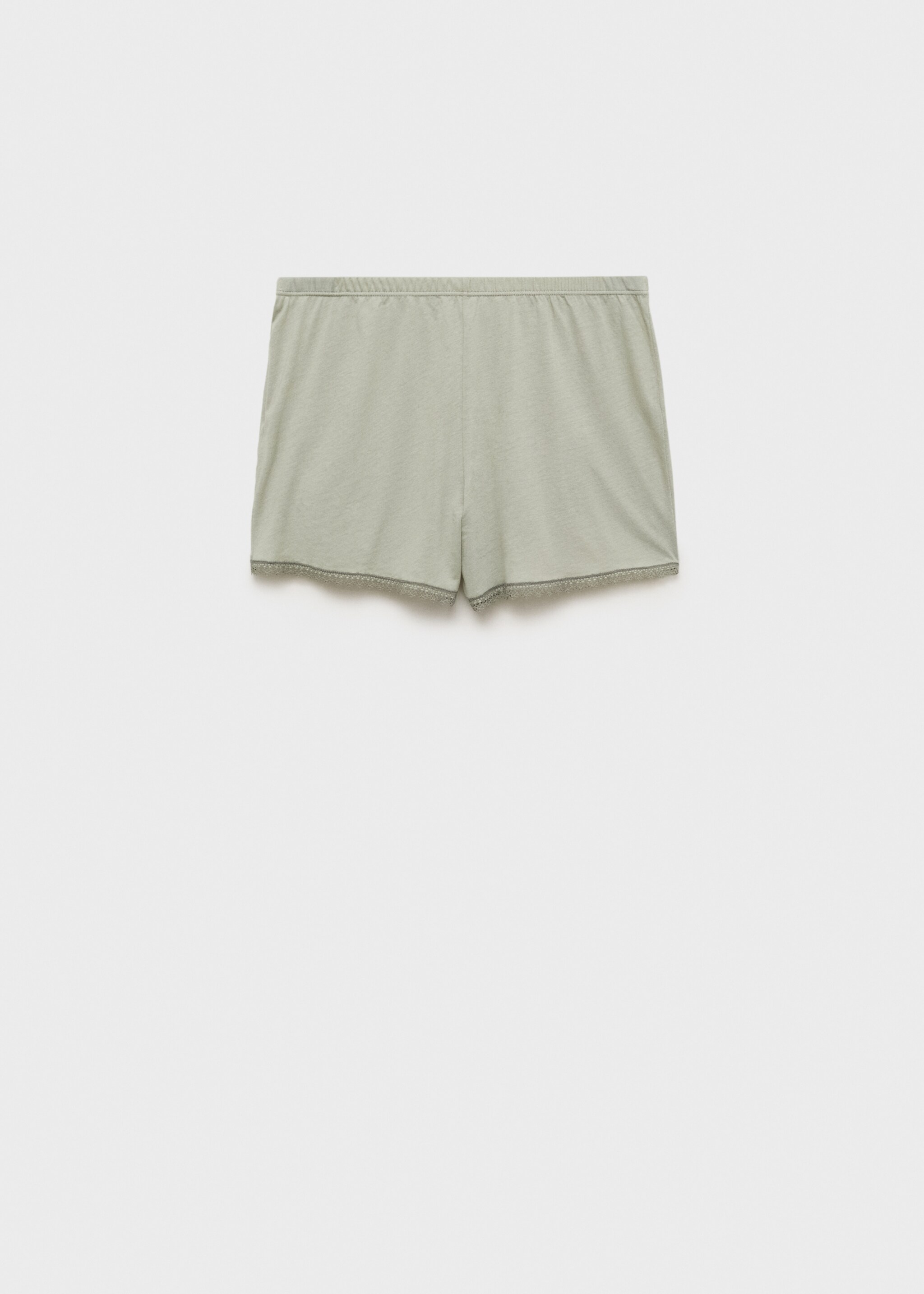 Cotton pyjama shorts with lace contrast - Article without model