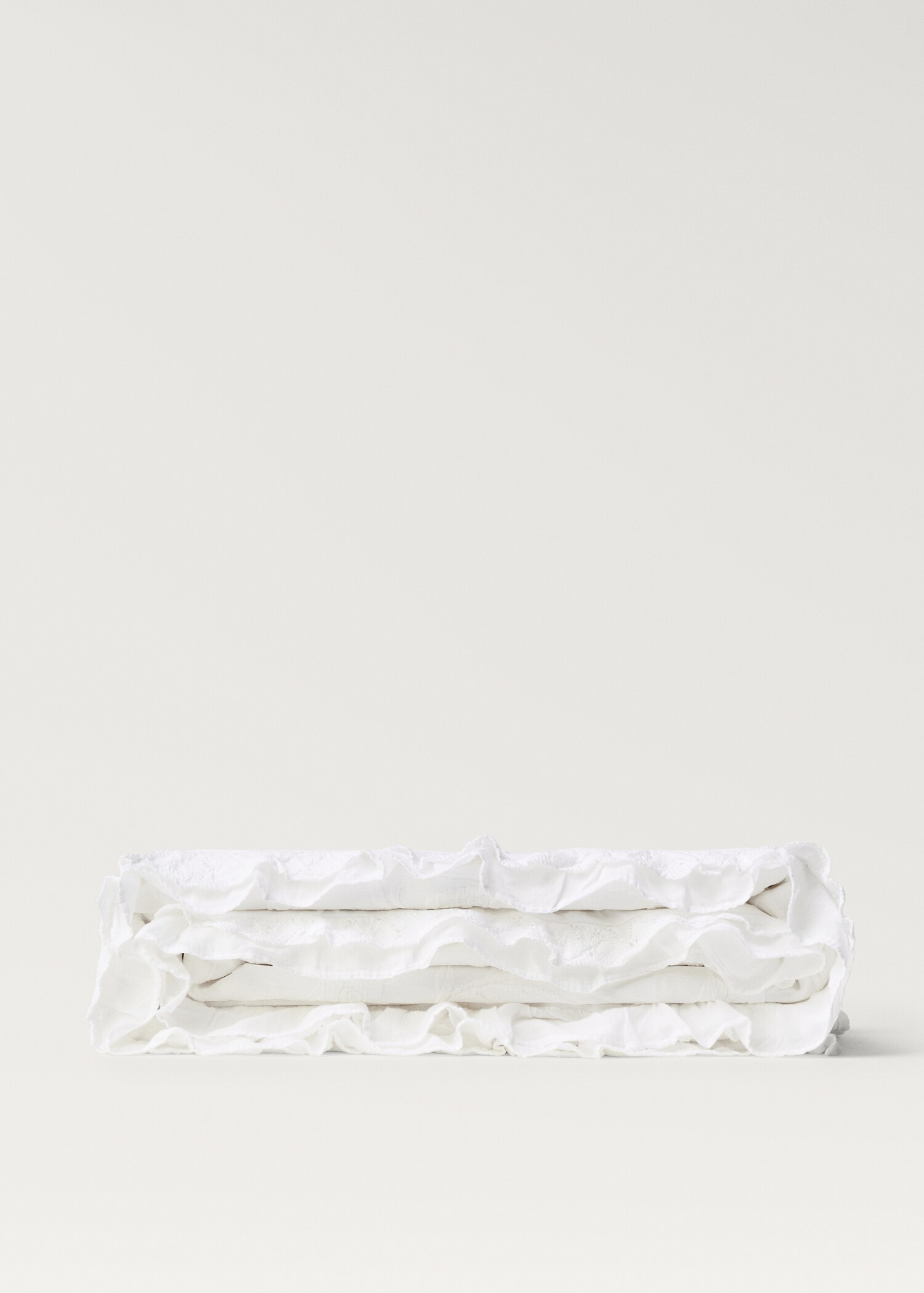 Trapunta cotone jacquard floreale volant letto 180/200 cm - Articolo senza modello