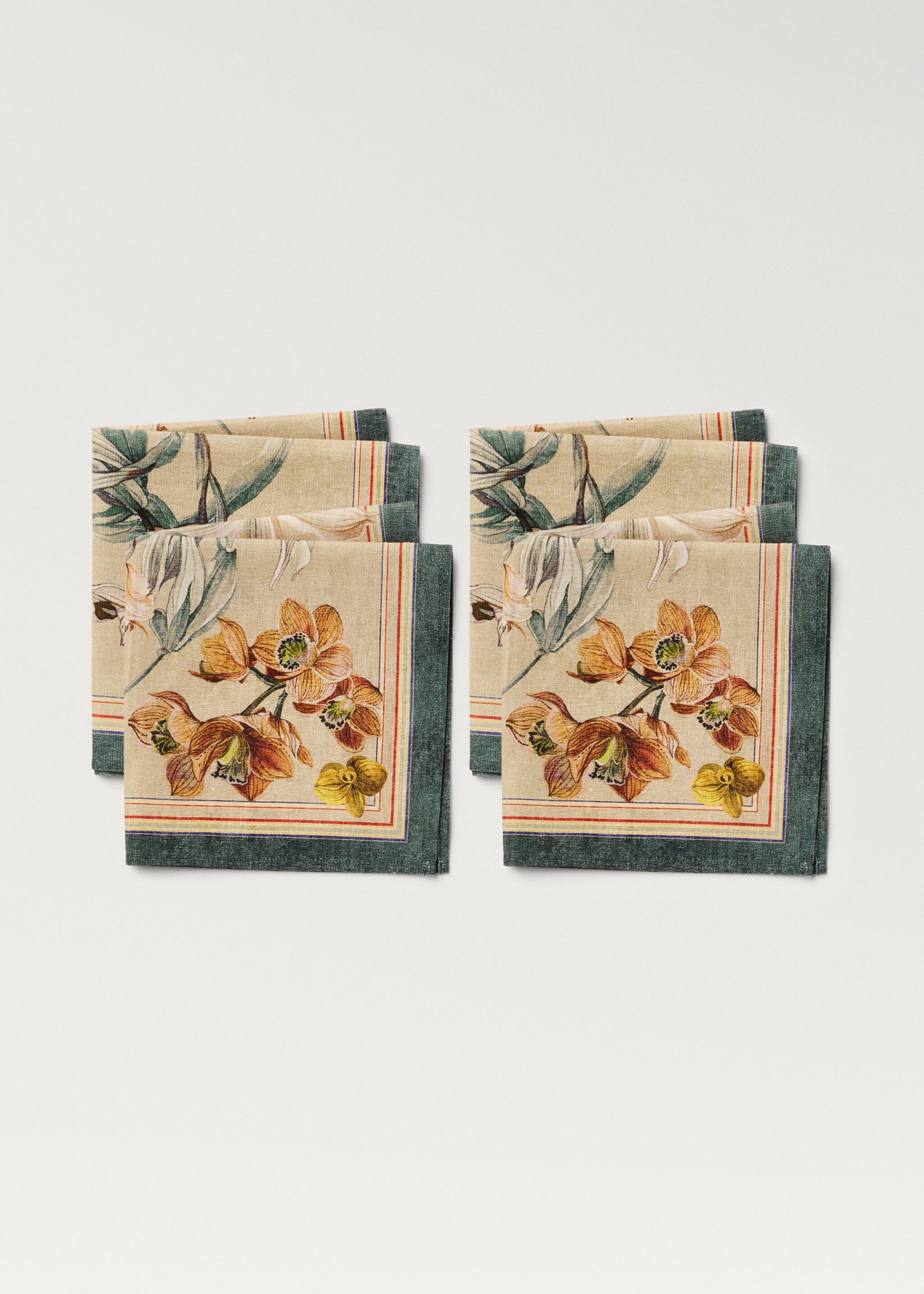 Servilletas algodón lino estampado floral - Artículo sin modelo