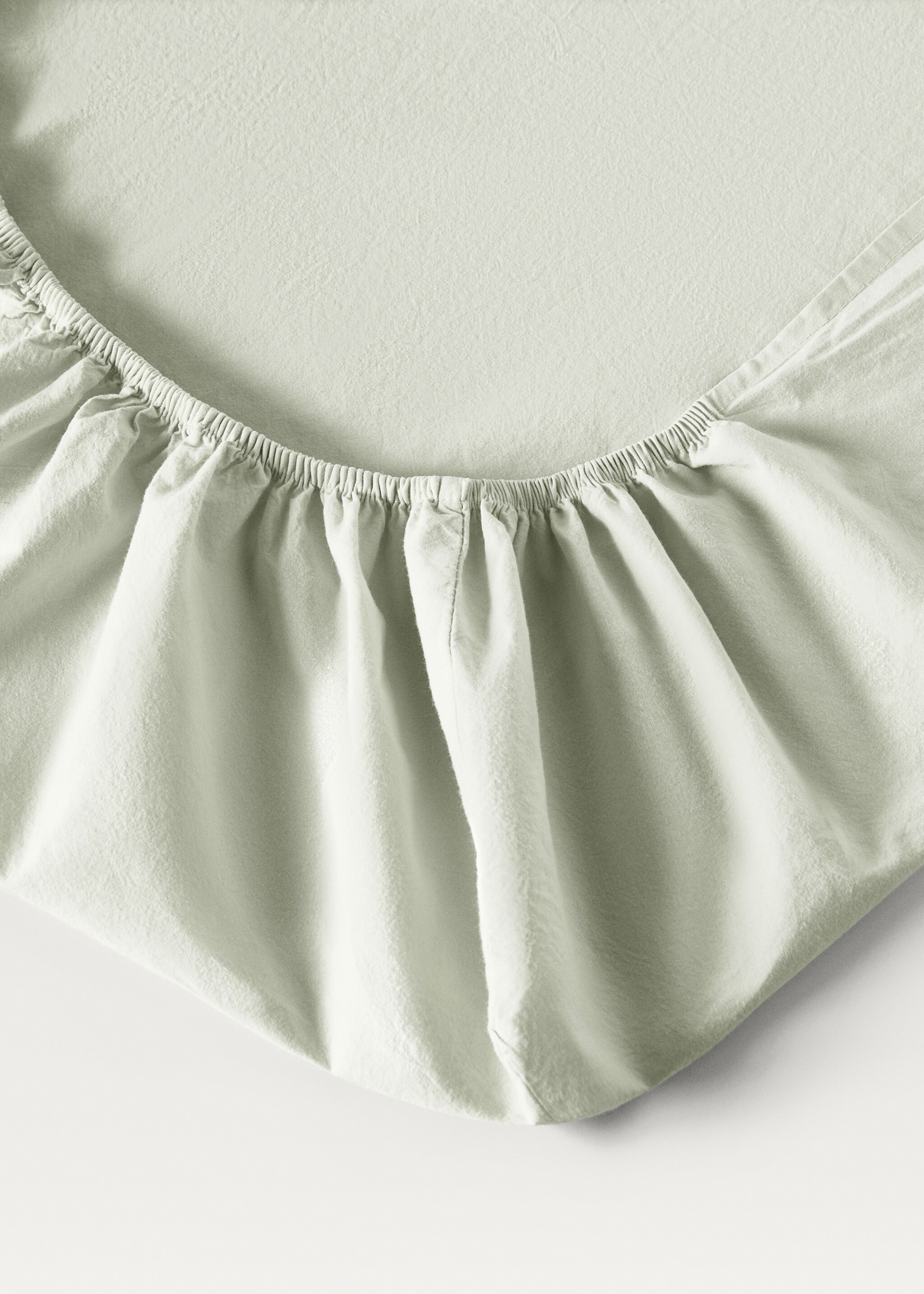 Чаршаф от двойно пран памук - Данни за артикула 1, Среднозелено. Ref: 87073316-00.