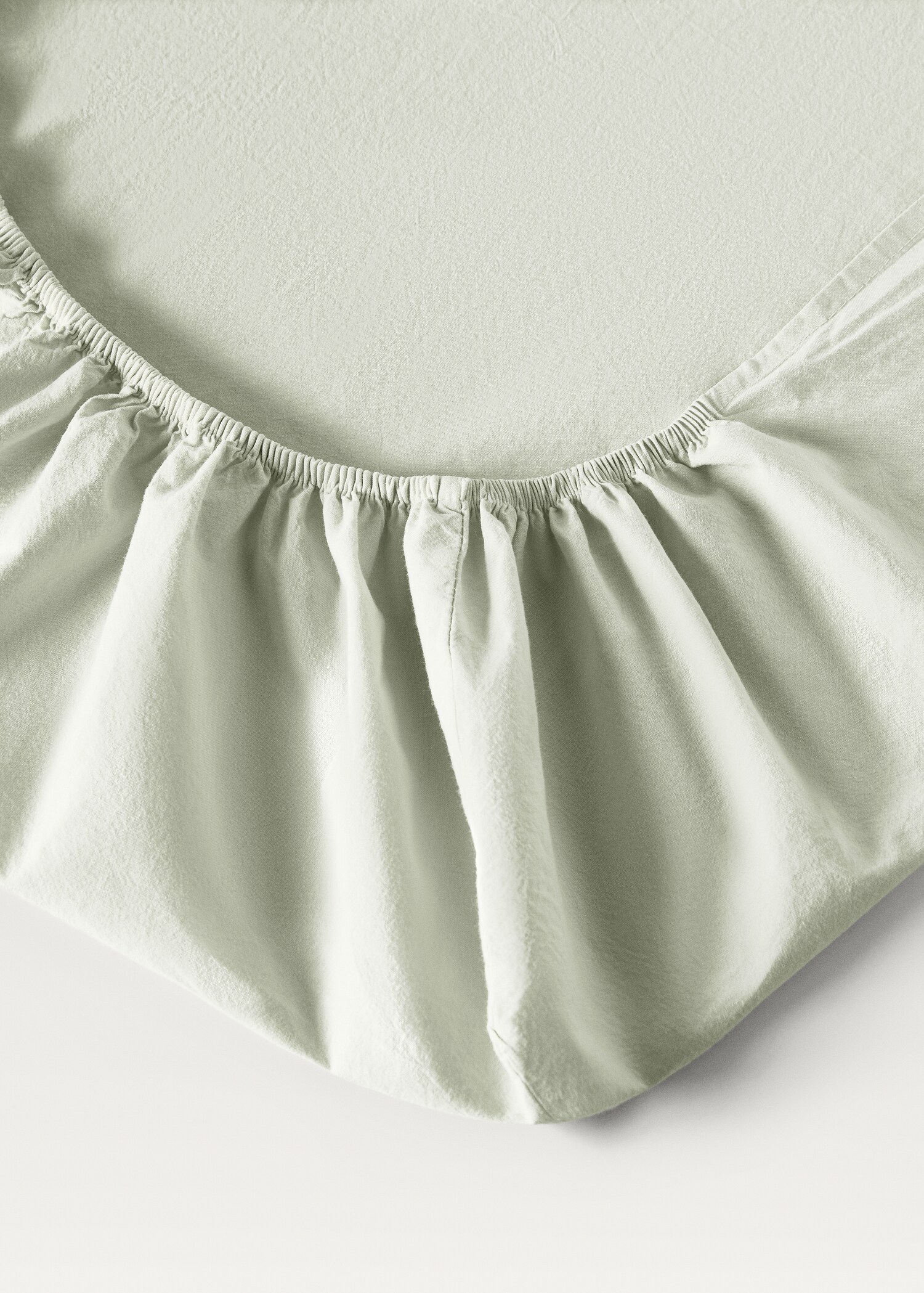 Washed cotton double-stitched fitted sheet for cot - Details of the article 1