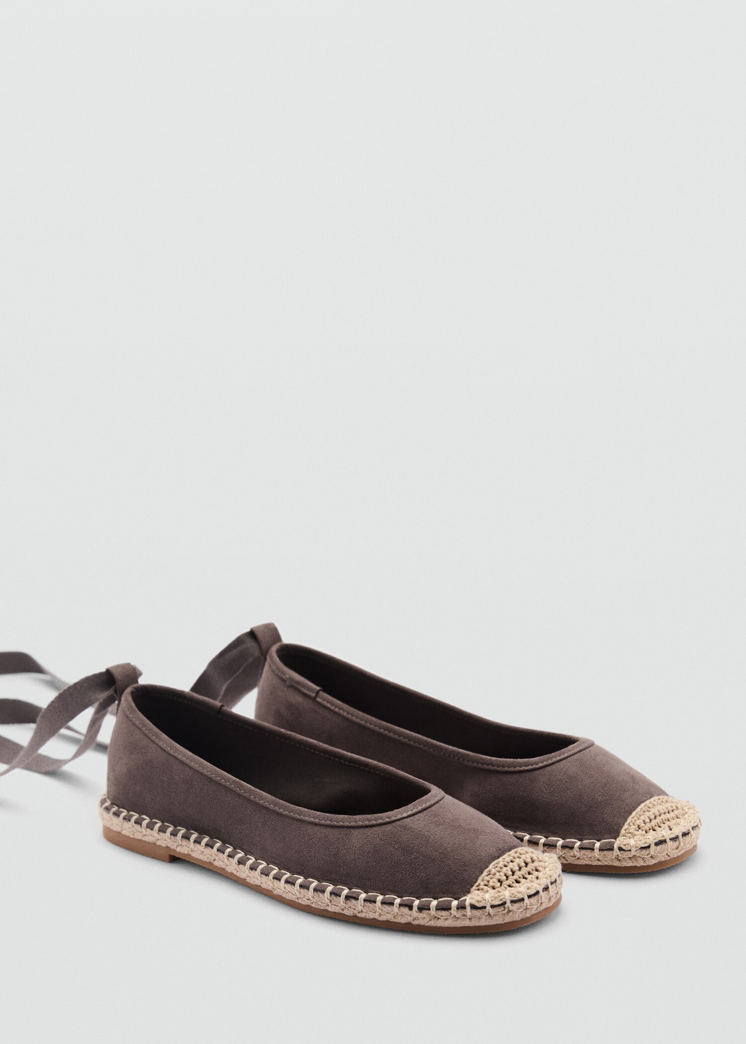 Lace-up cotton espadrilles - Medium plane