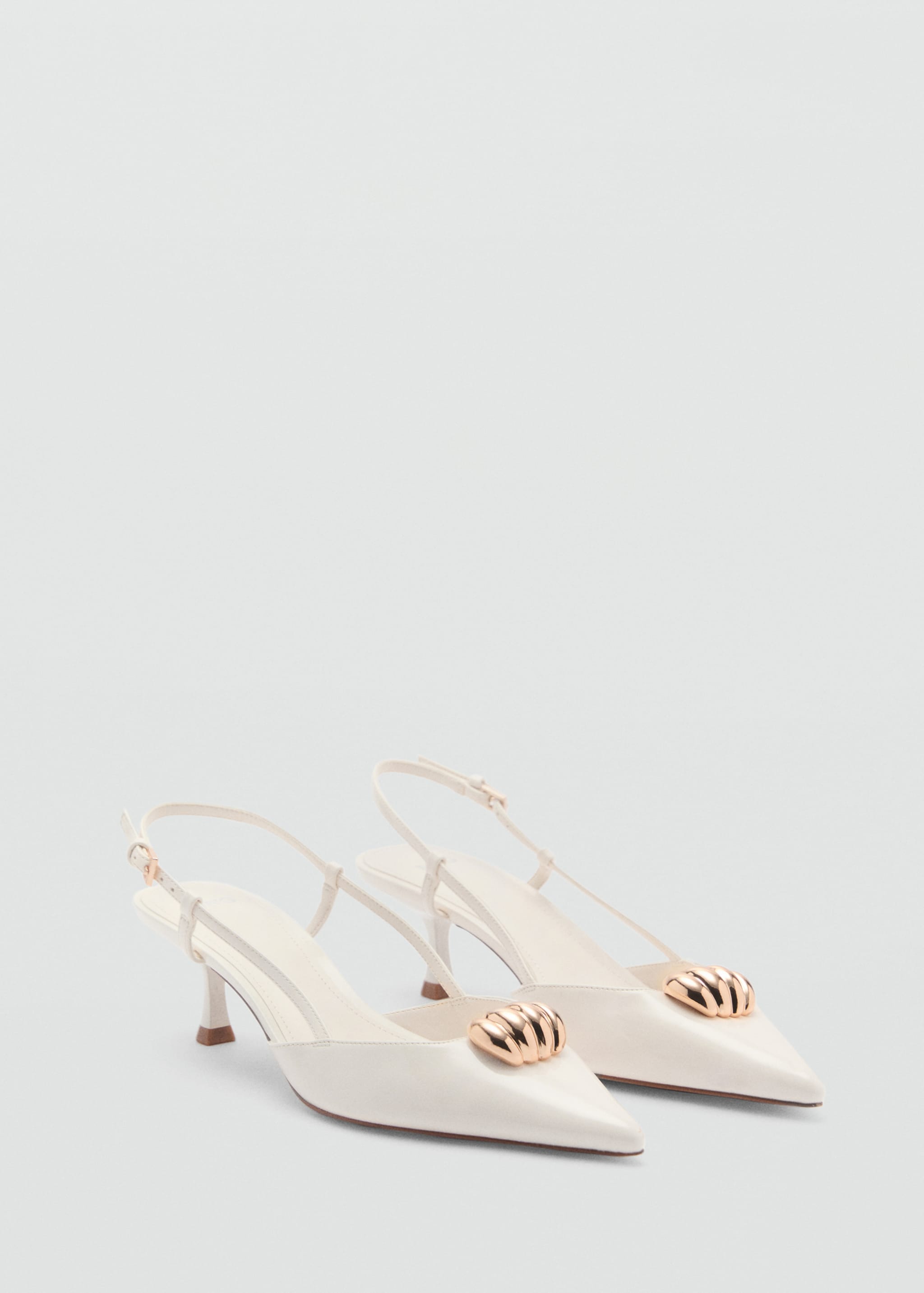High-heeled shoes with metallic detail - Medium plane