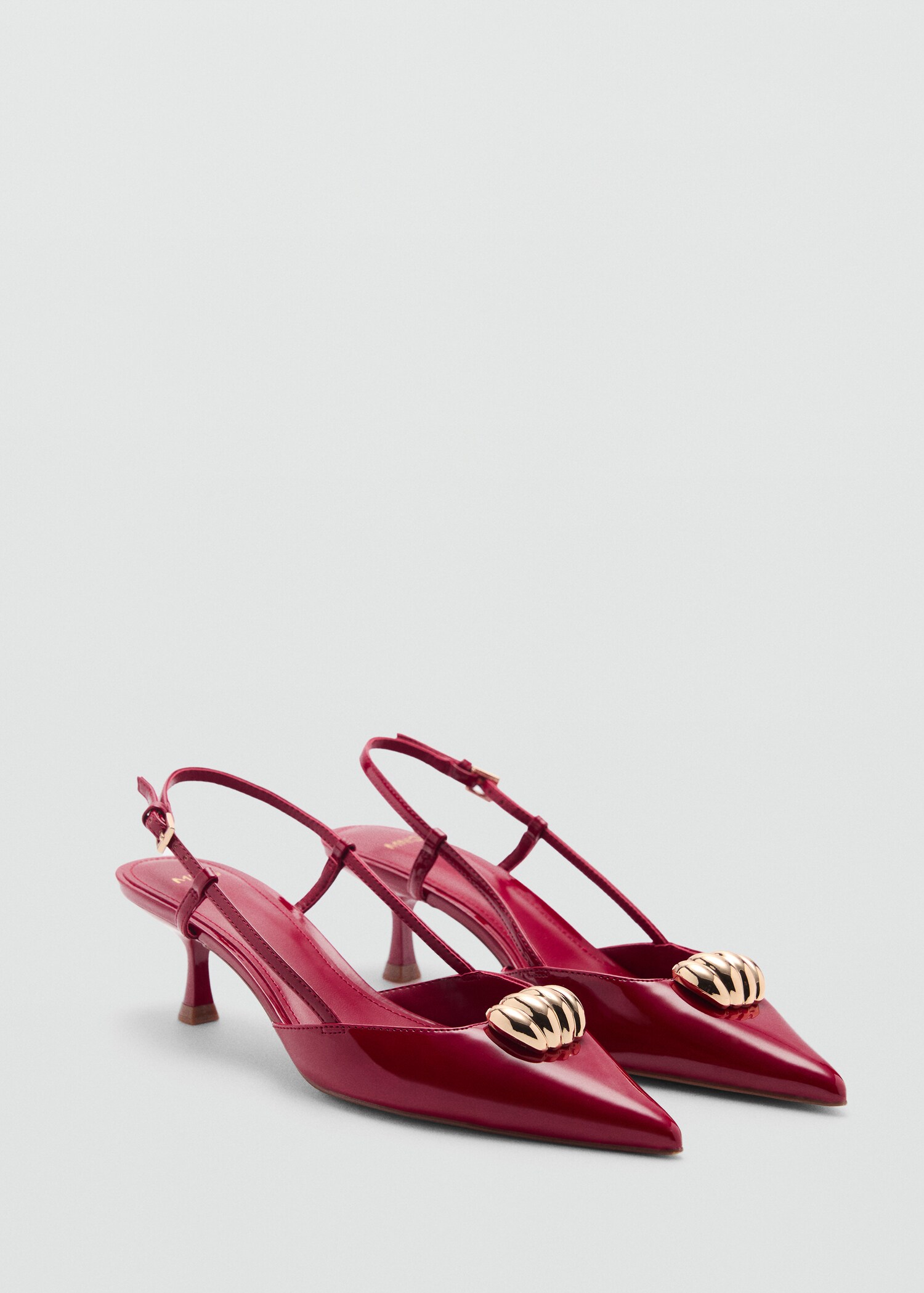 High-heeled shoes with metallic detail - Medium plane