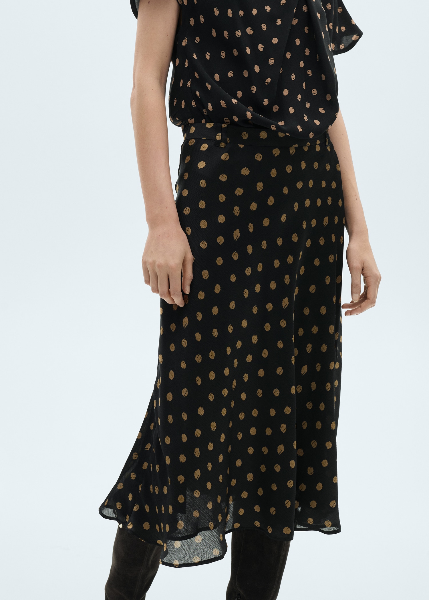 Polka-dot midi skirt - Medium plane