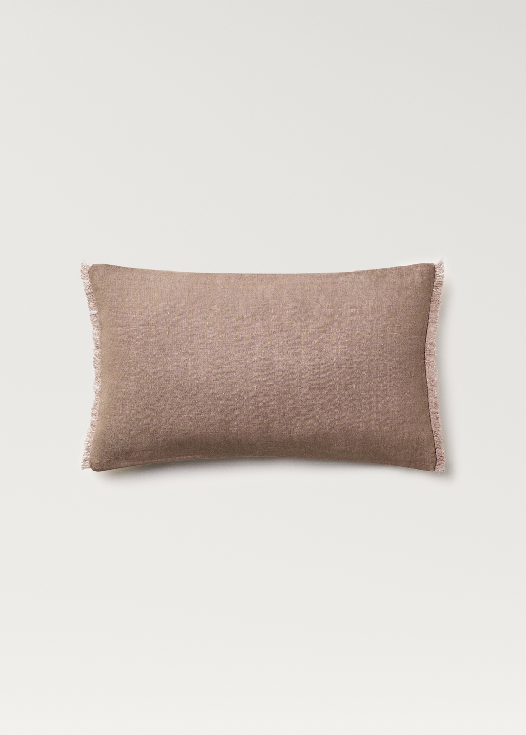 Linen fringed cushion cover 30x50 cm