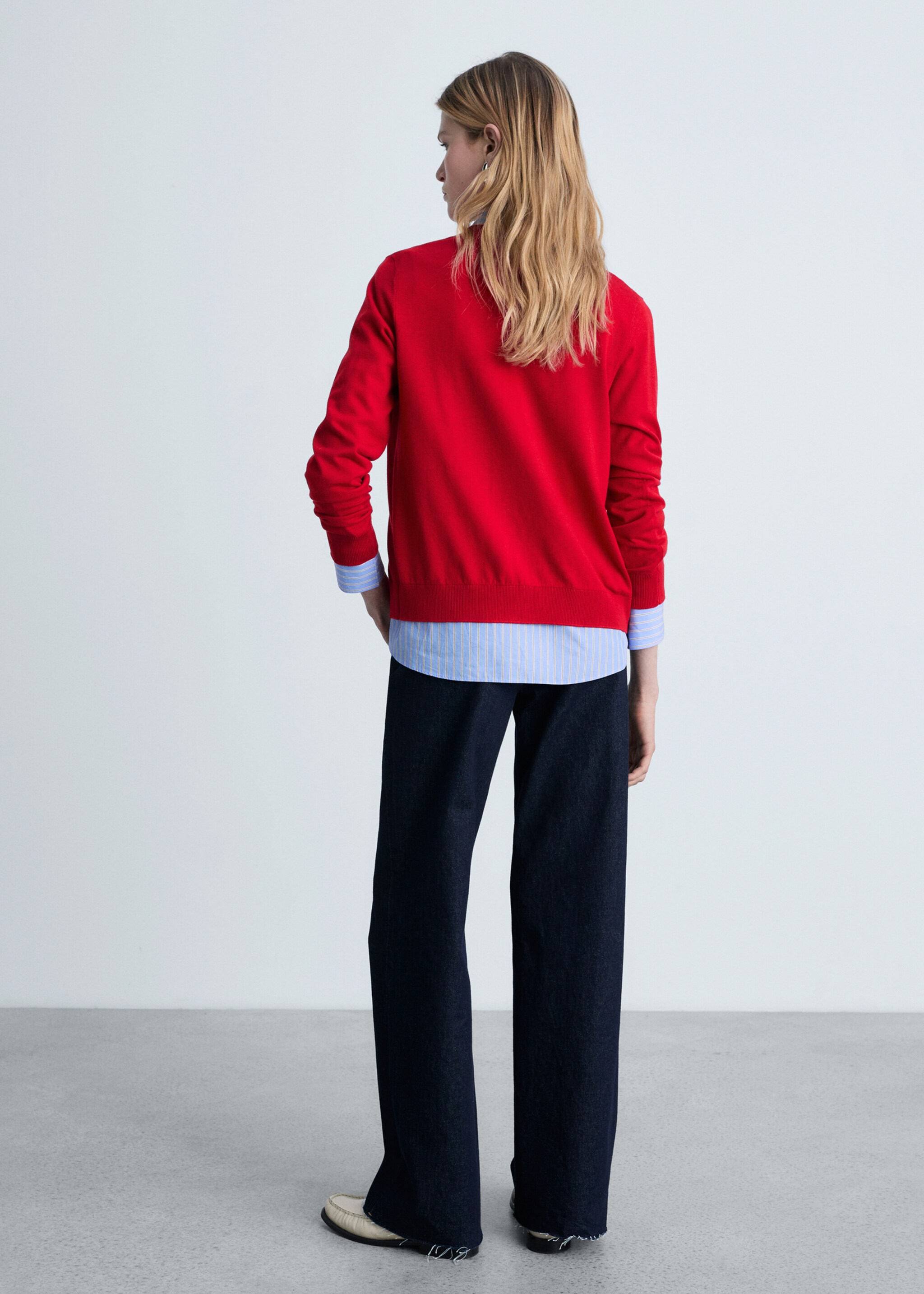 Mulberry silk-blend ribbed cardigan - Reverse of the article