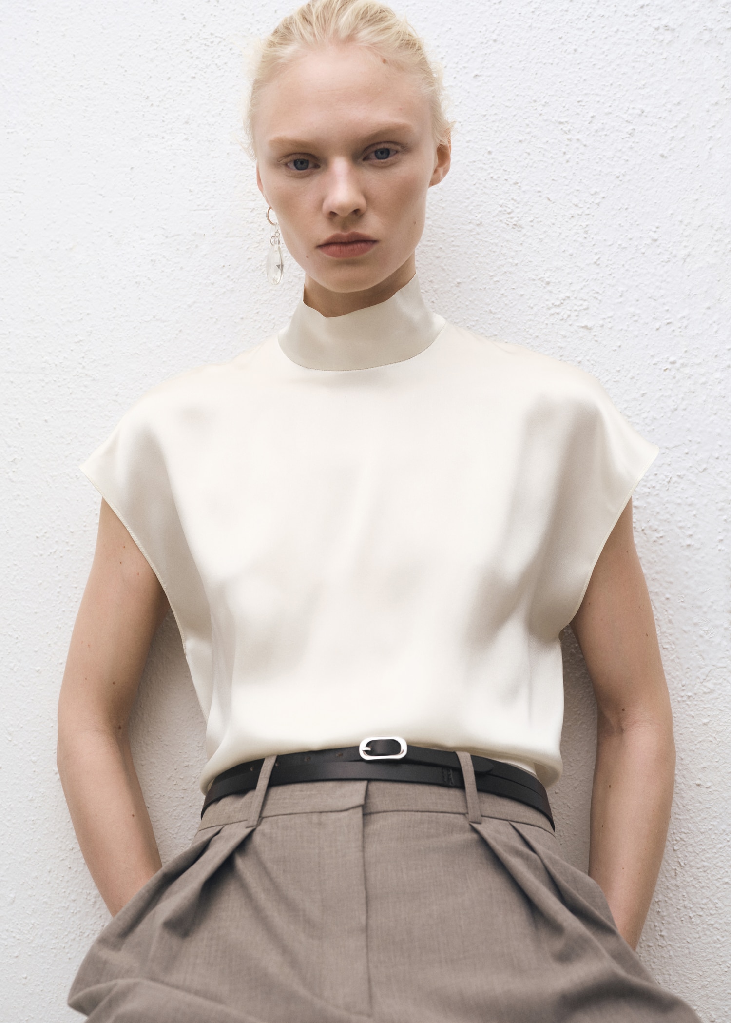 Chemisier en soie col montant1