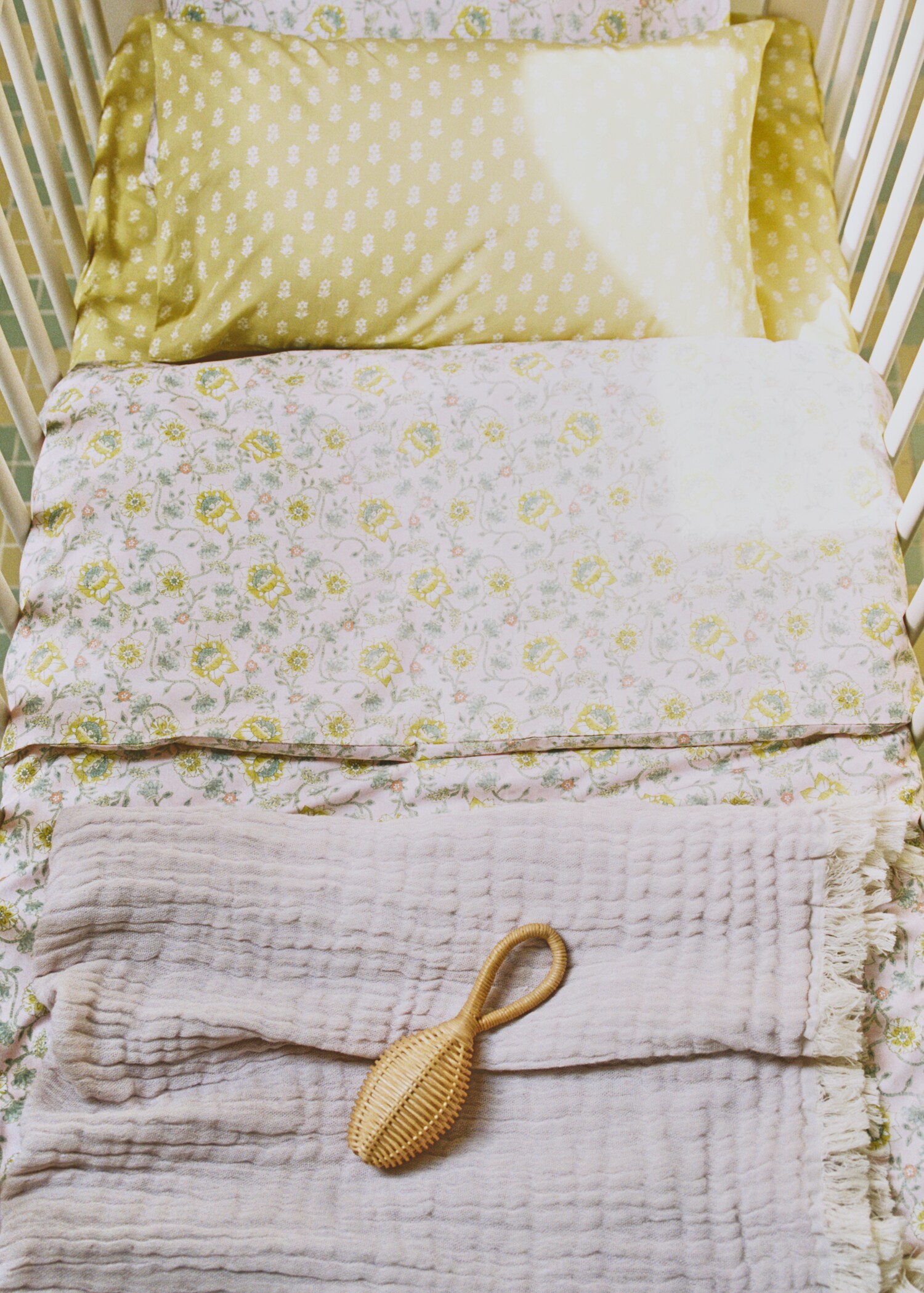 Cotton percale floral-print duvet cover for crib - Details of the article 6