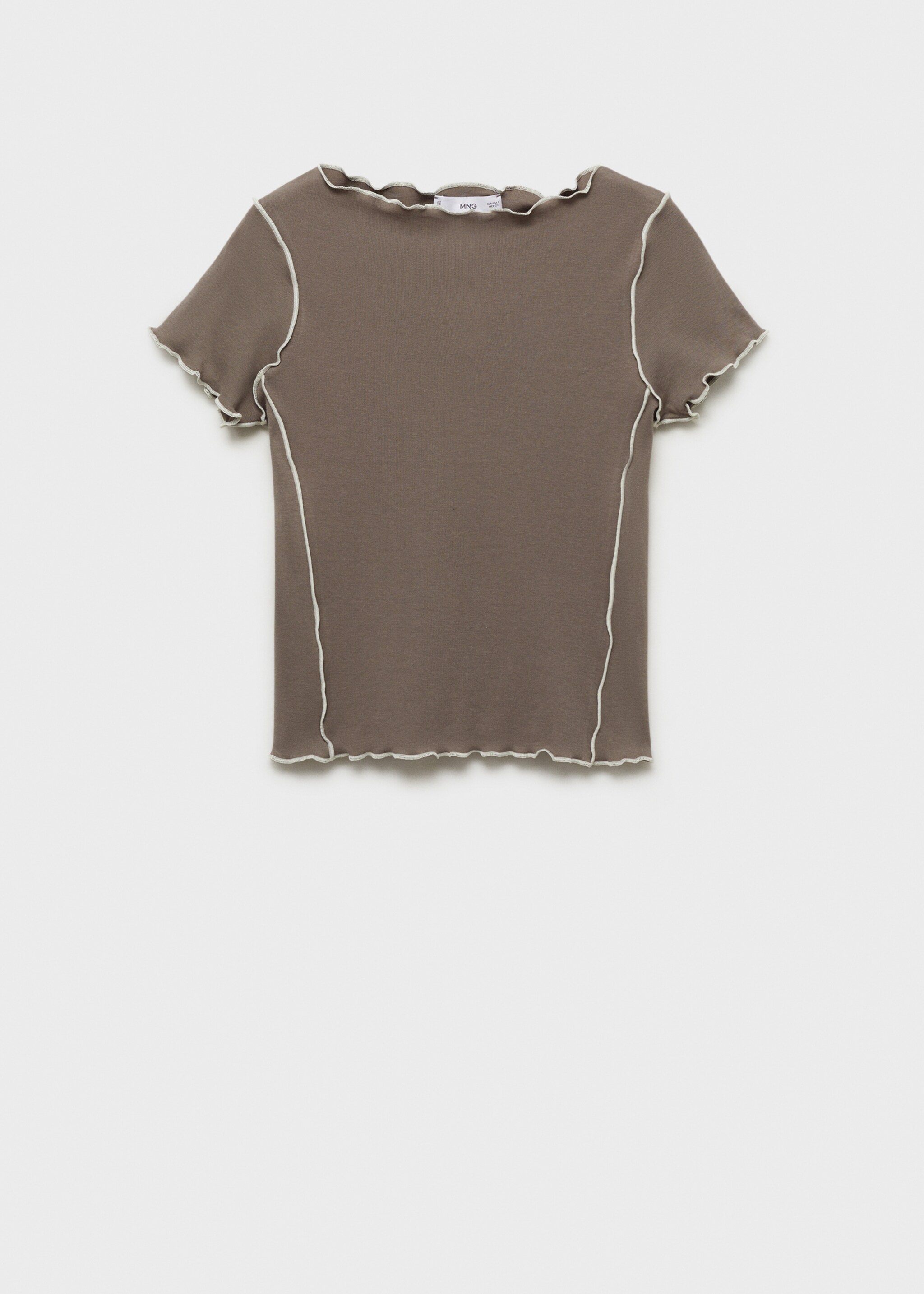 Crop top t-shirt with contrasting trim - Article without model