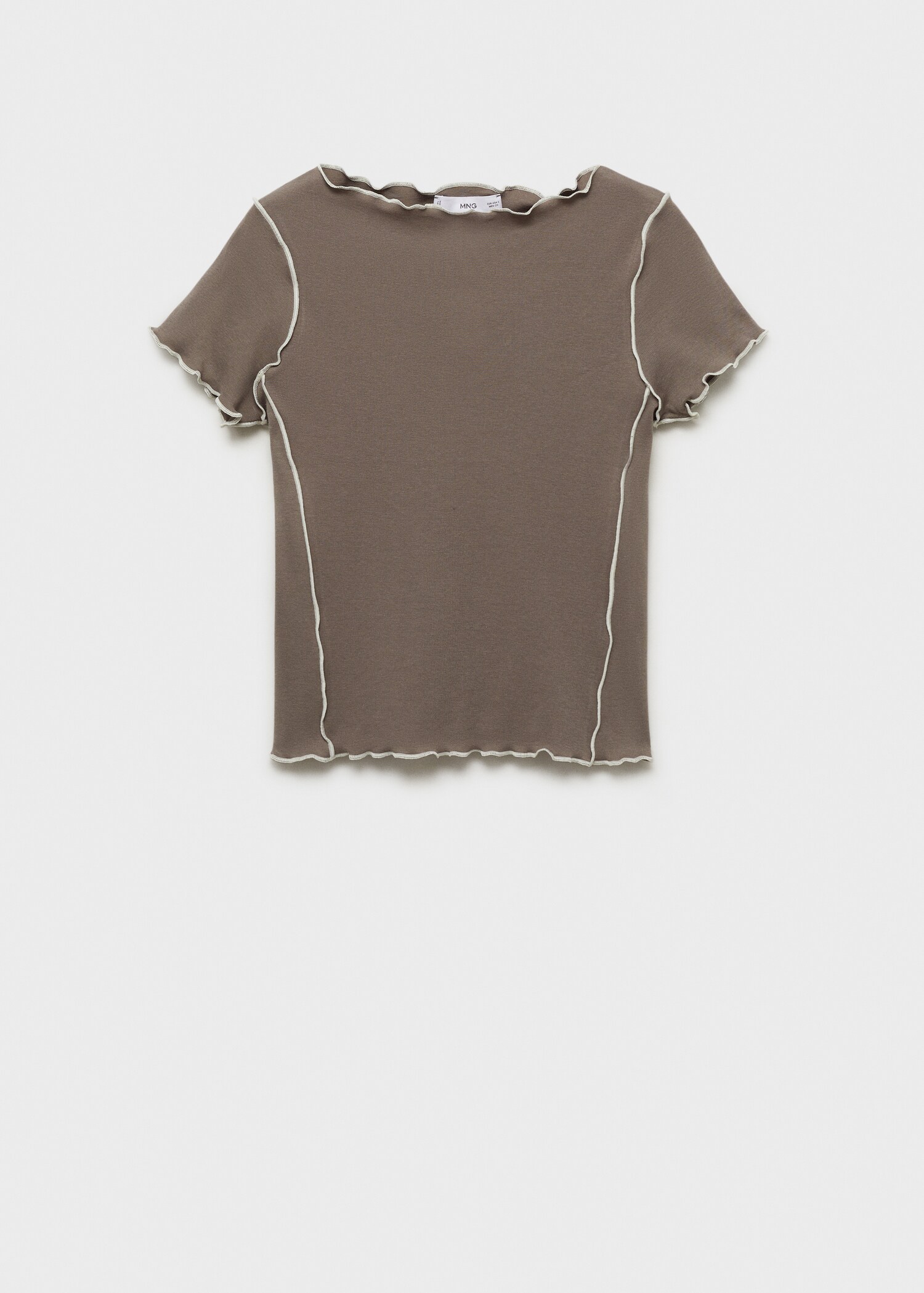 Crop top t-shirt with contrasting trim - Article without model