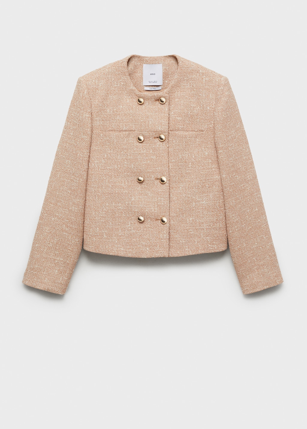 Double-breasted tweed jacket - Women | MANGO USA Double-breasted tweed jacket - Women | MANGO USA