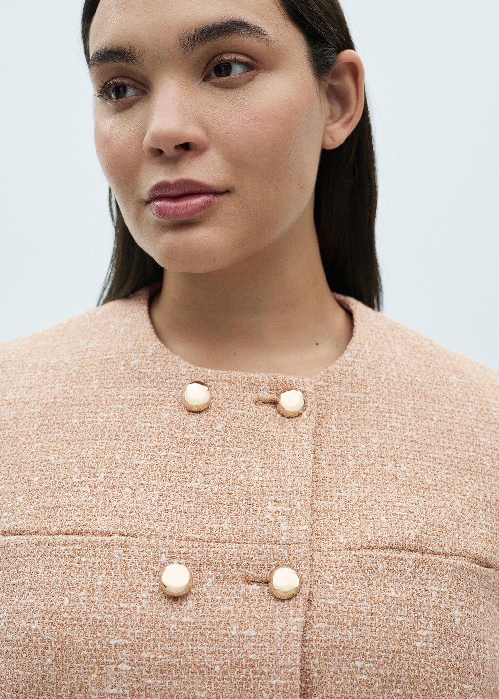 Double-breasted tweed jacket - Women | MANGO USA Double-breasted tweed jacket - Women | MANGO USA