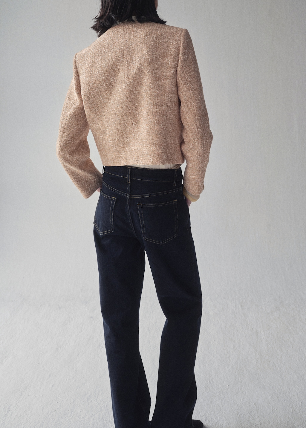 Double-breasted tweed jacket