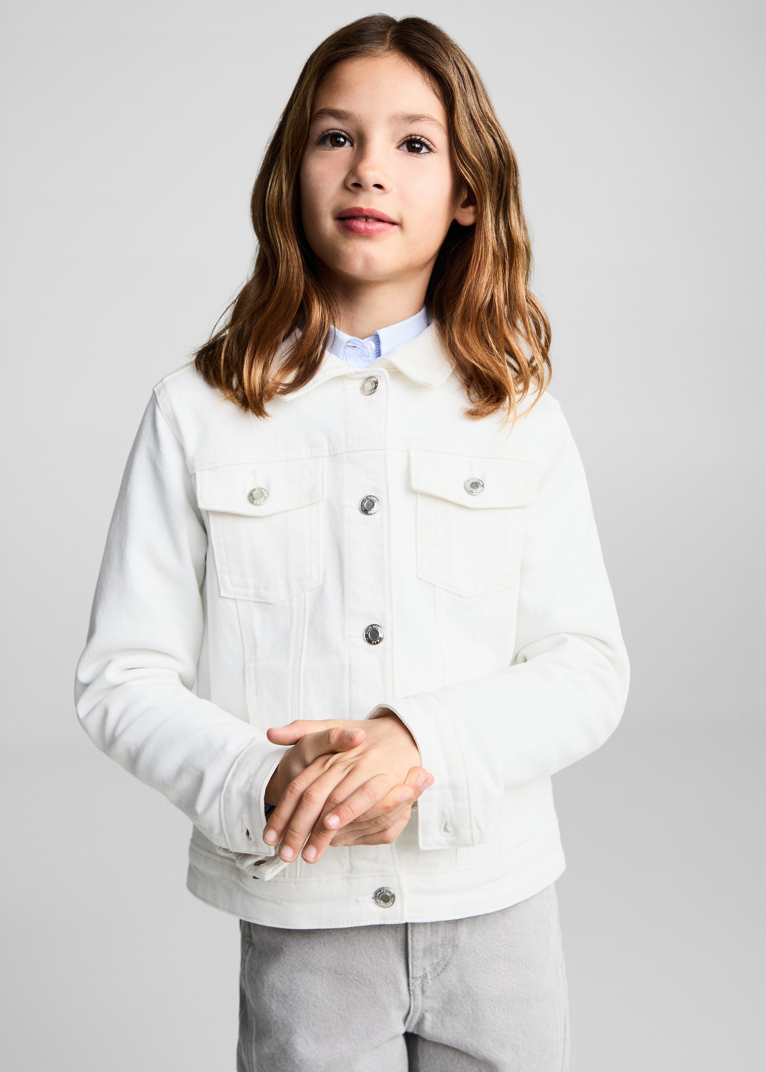 Bambina Giacchetto Di Jeans Bianco Giubbotto Jeans Bambini MANGO