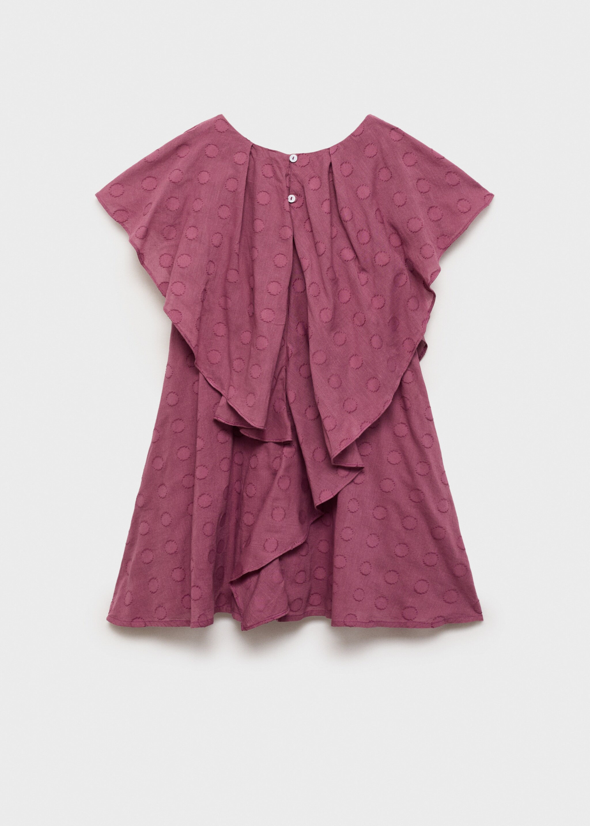Polka-dot dress with ruffles - Reverse of the article