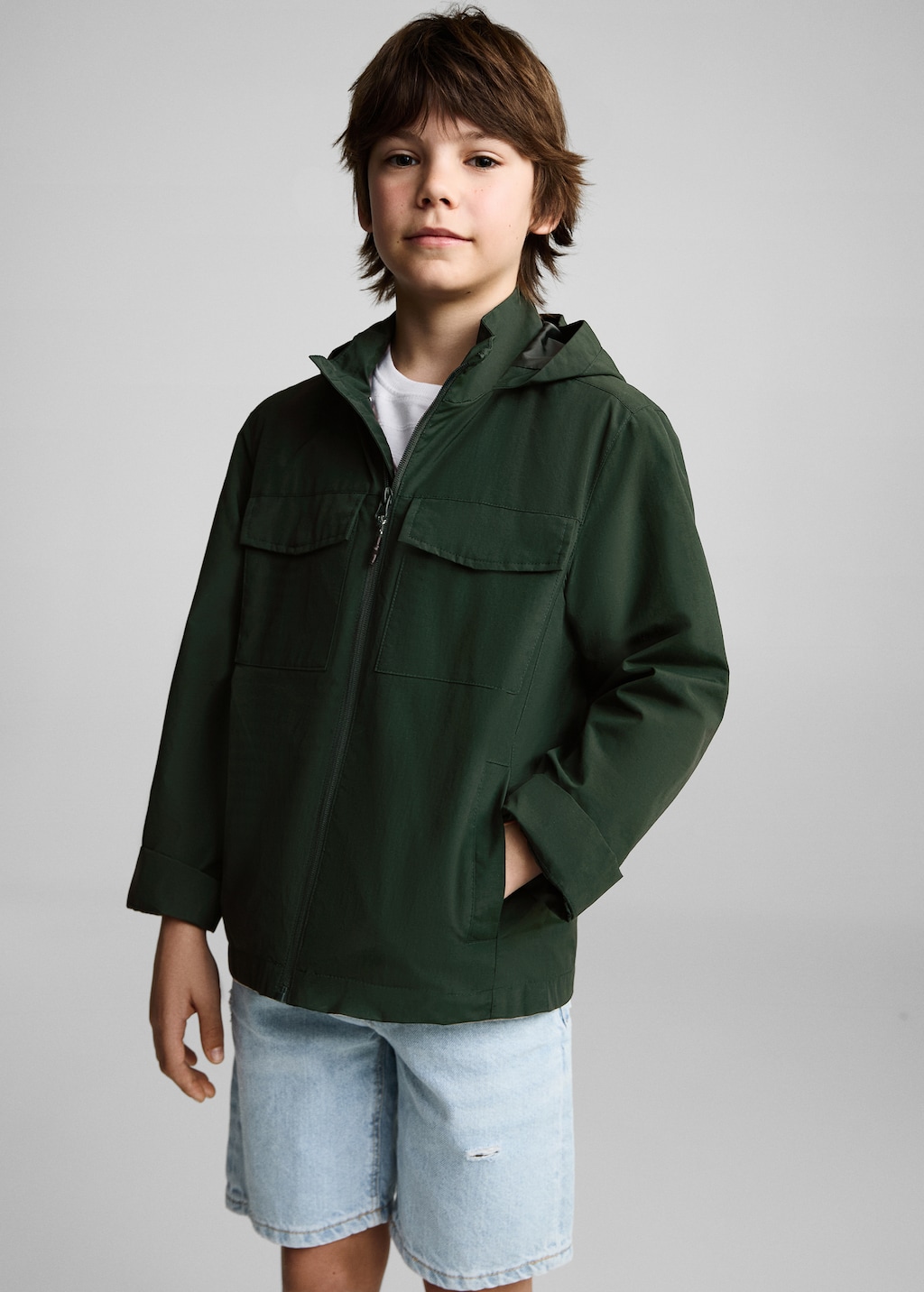 Hooded water-repellent parka - Kids | MANGO China