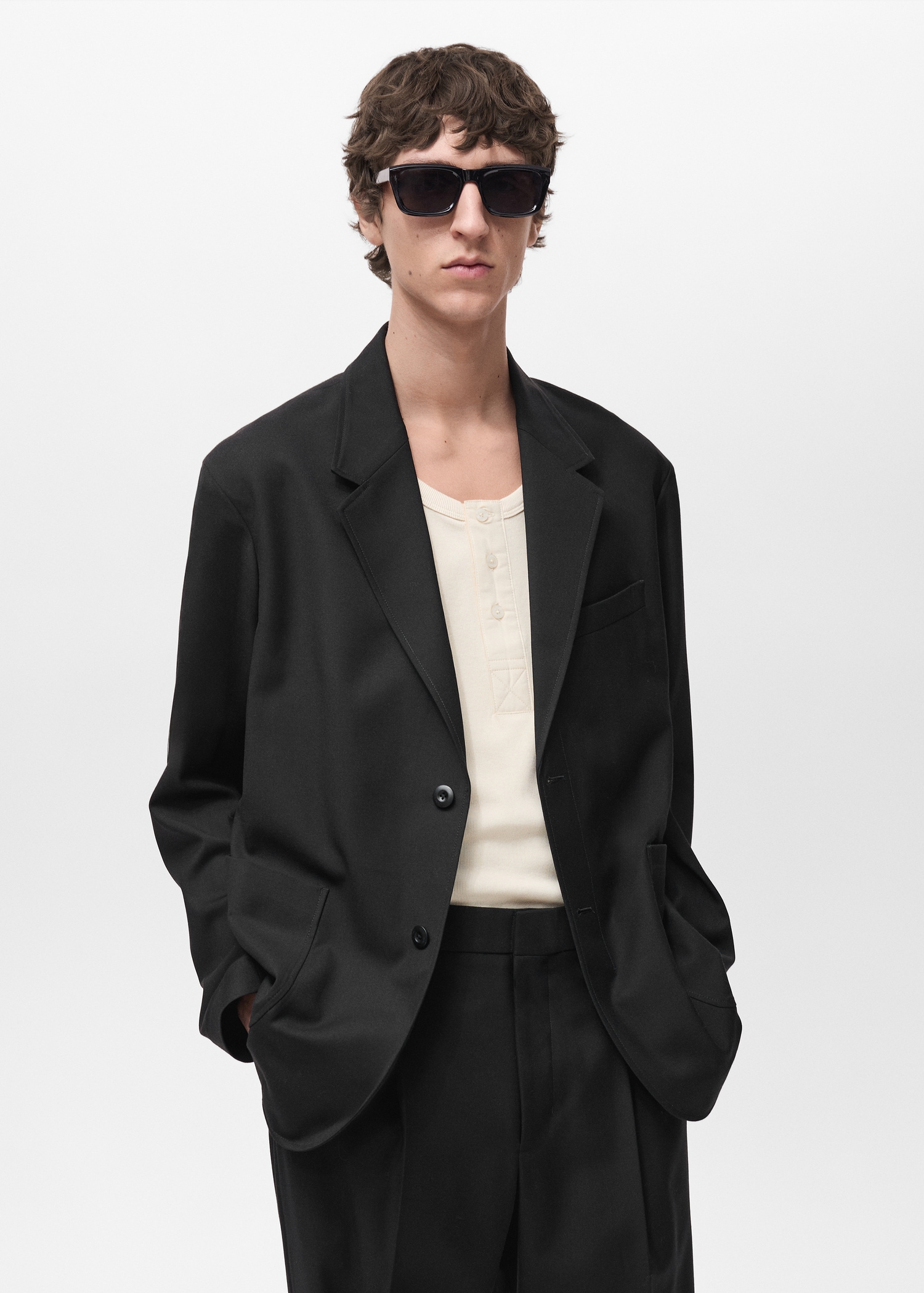 Sacou de costum relaxed fit - Plan mediu