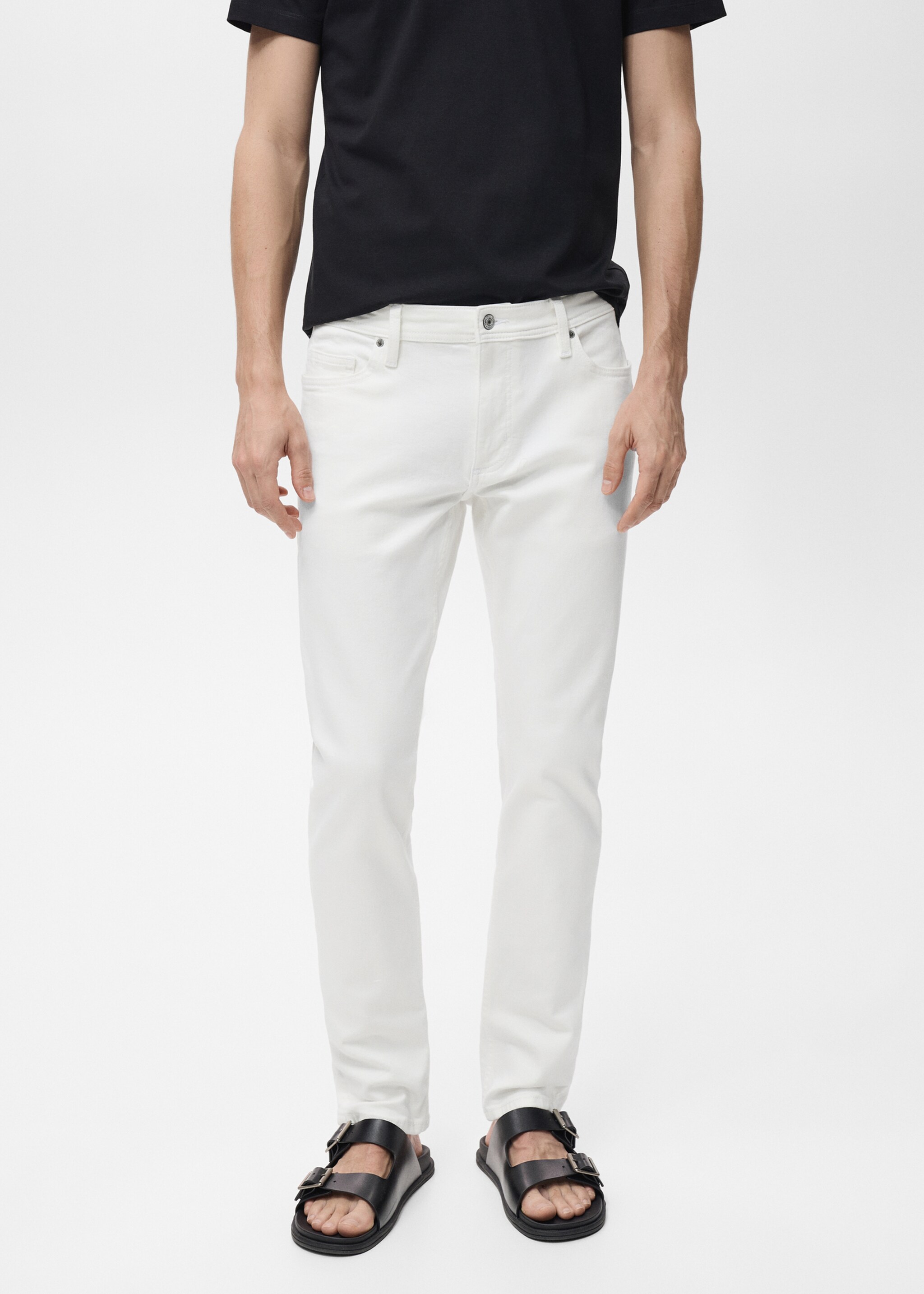Slim fit white Jan jeans - Medium plane